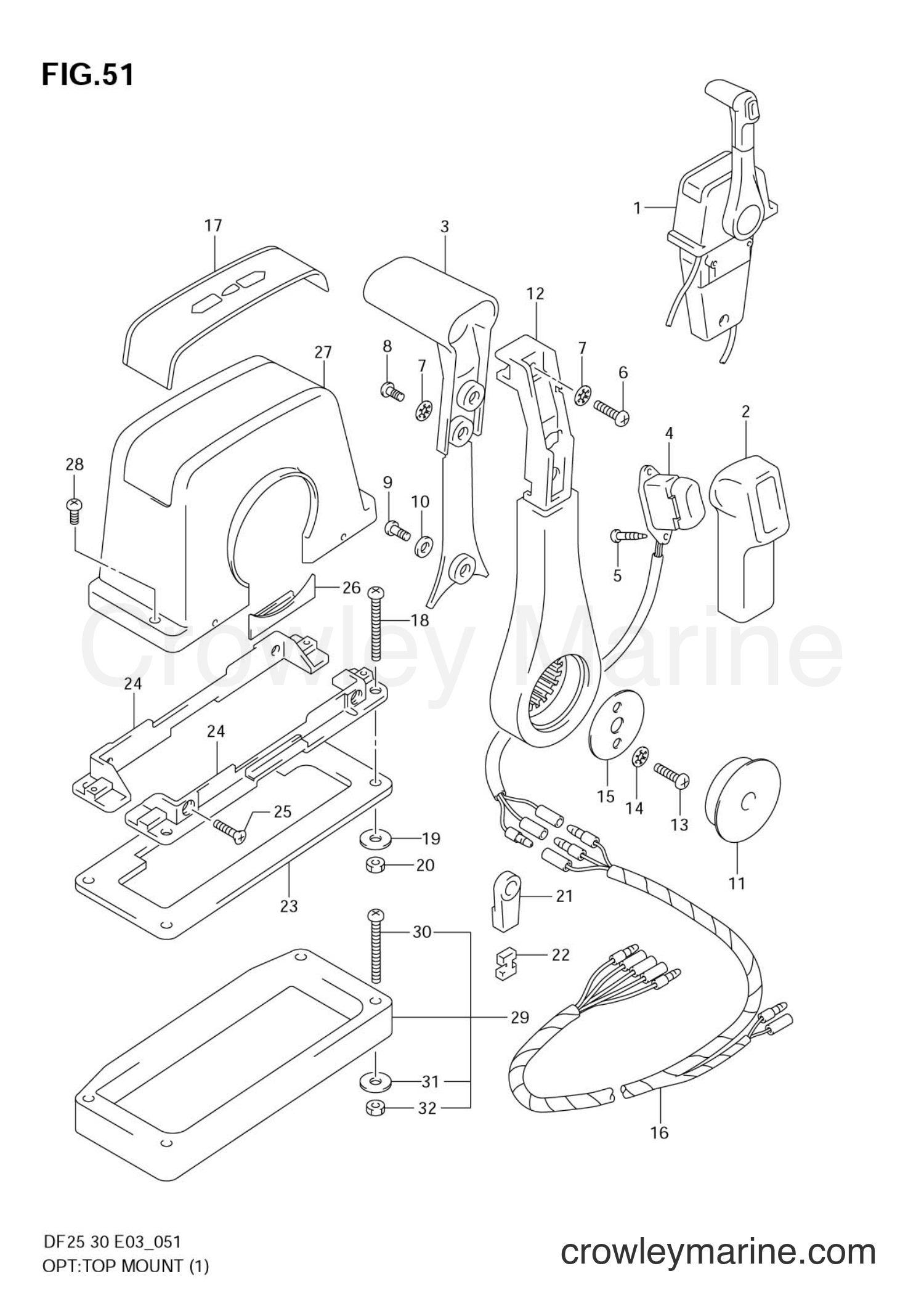 Suzuki Marine DF30 - OPT:TOP MOUNT SINGLE (1)