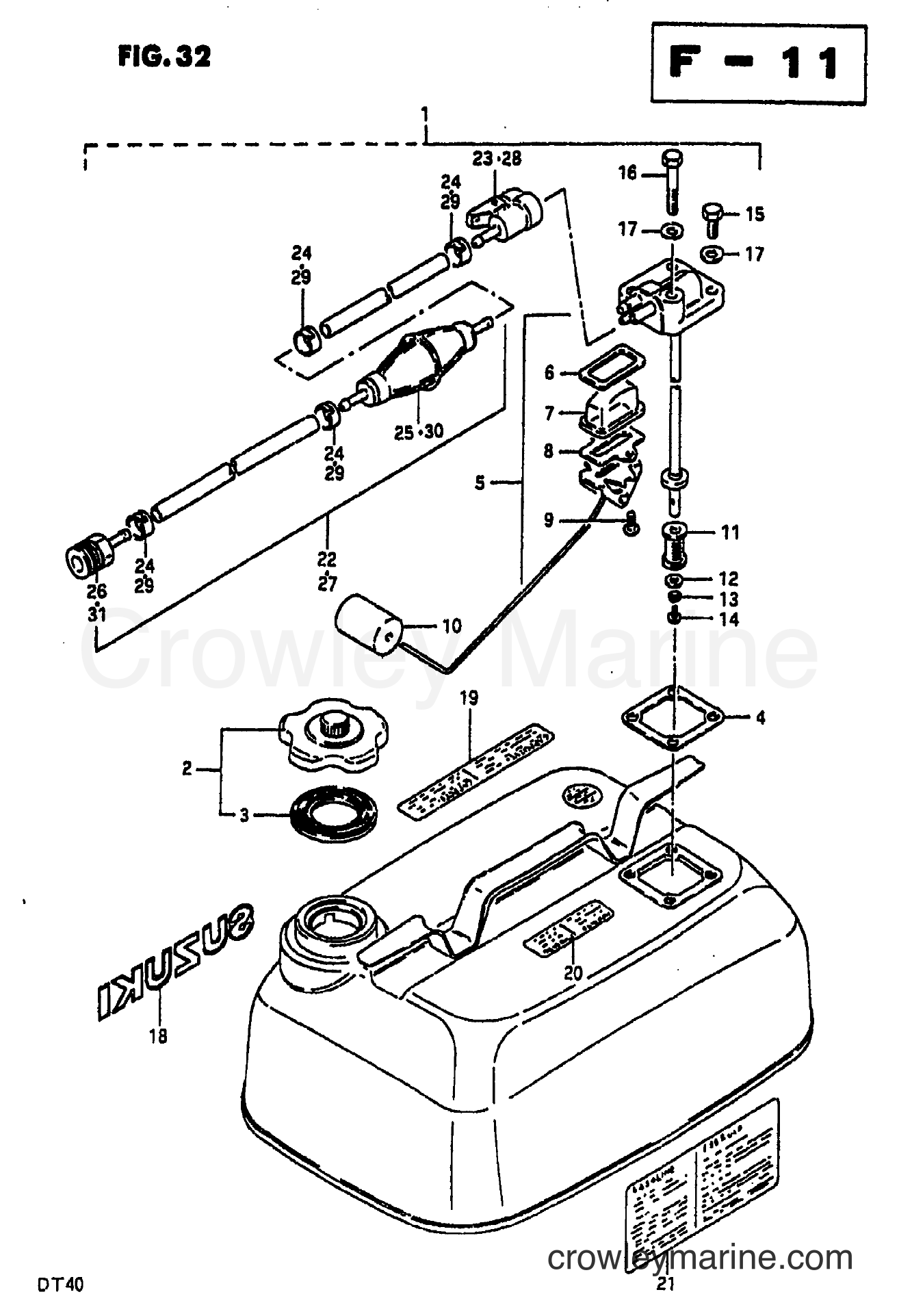 Suzuki Marine DT35 - FUEL TANK (E28)