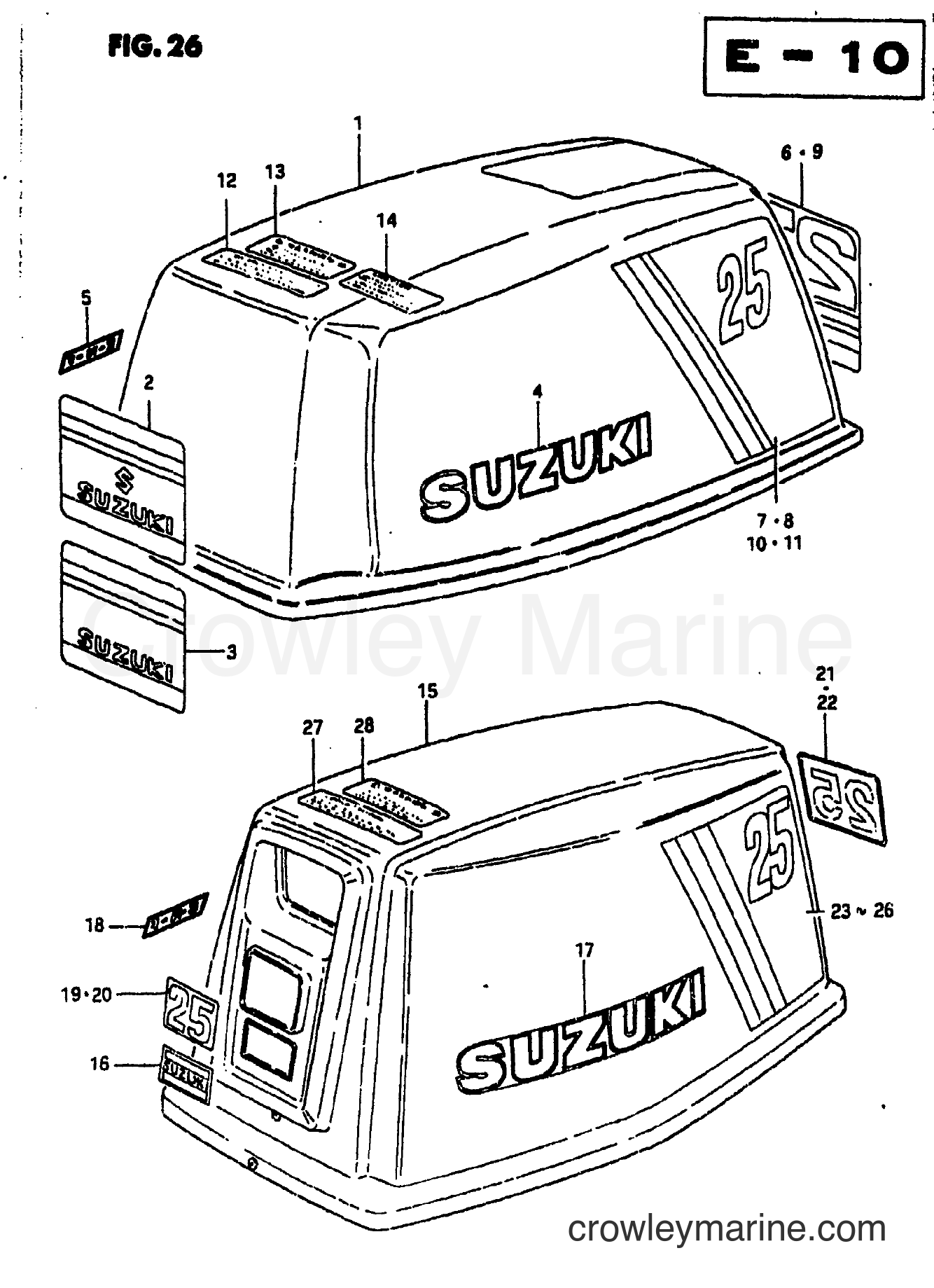 Suzuki Marine DT25 - ENGINE COVER (MODEL G)