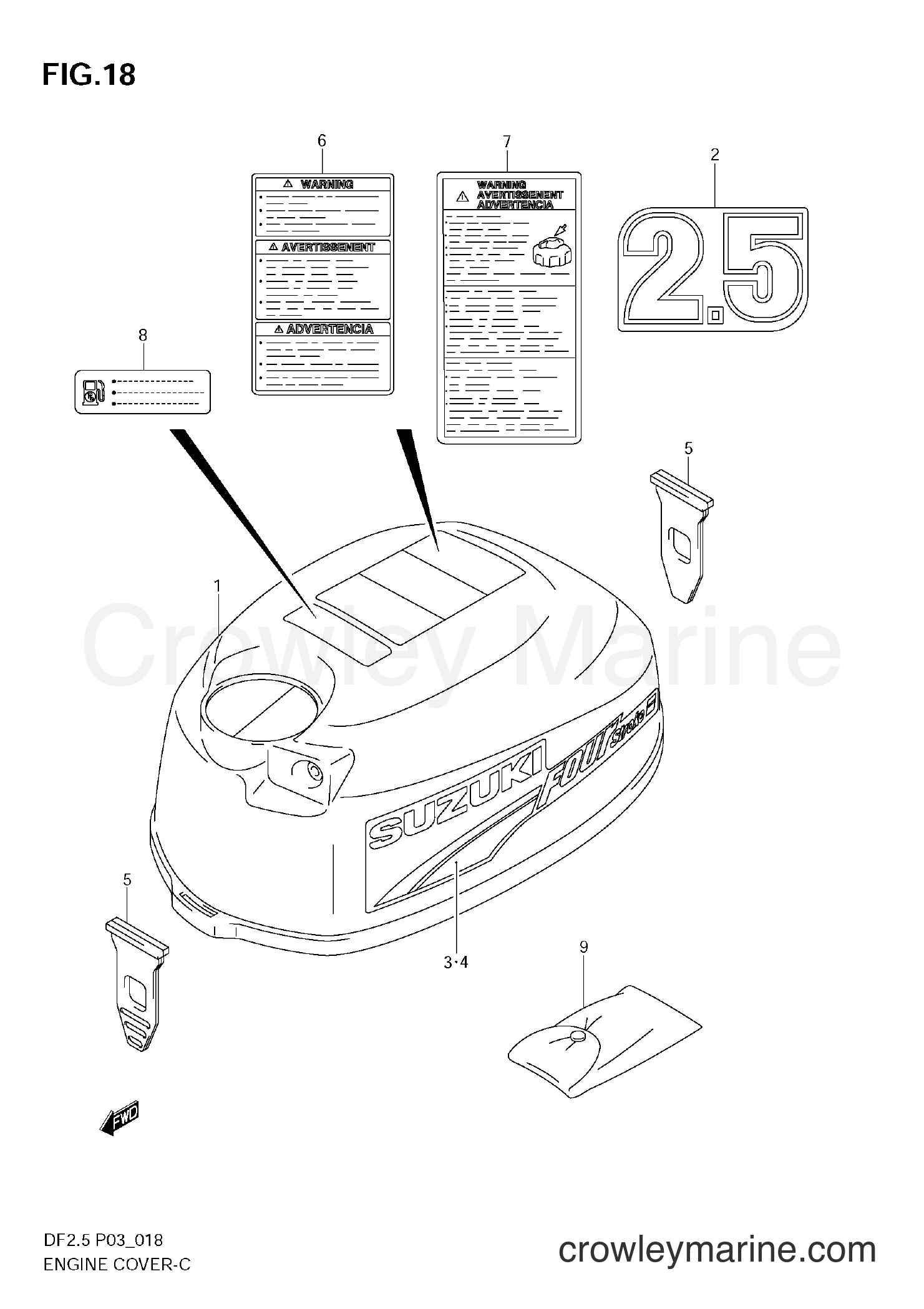 Suzuki Marine DF2.5 - ENGINE COVER (MODEL:06~09)