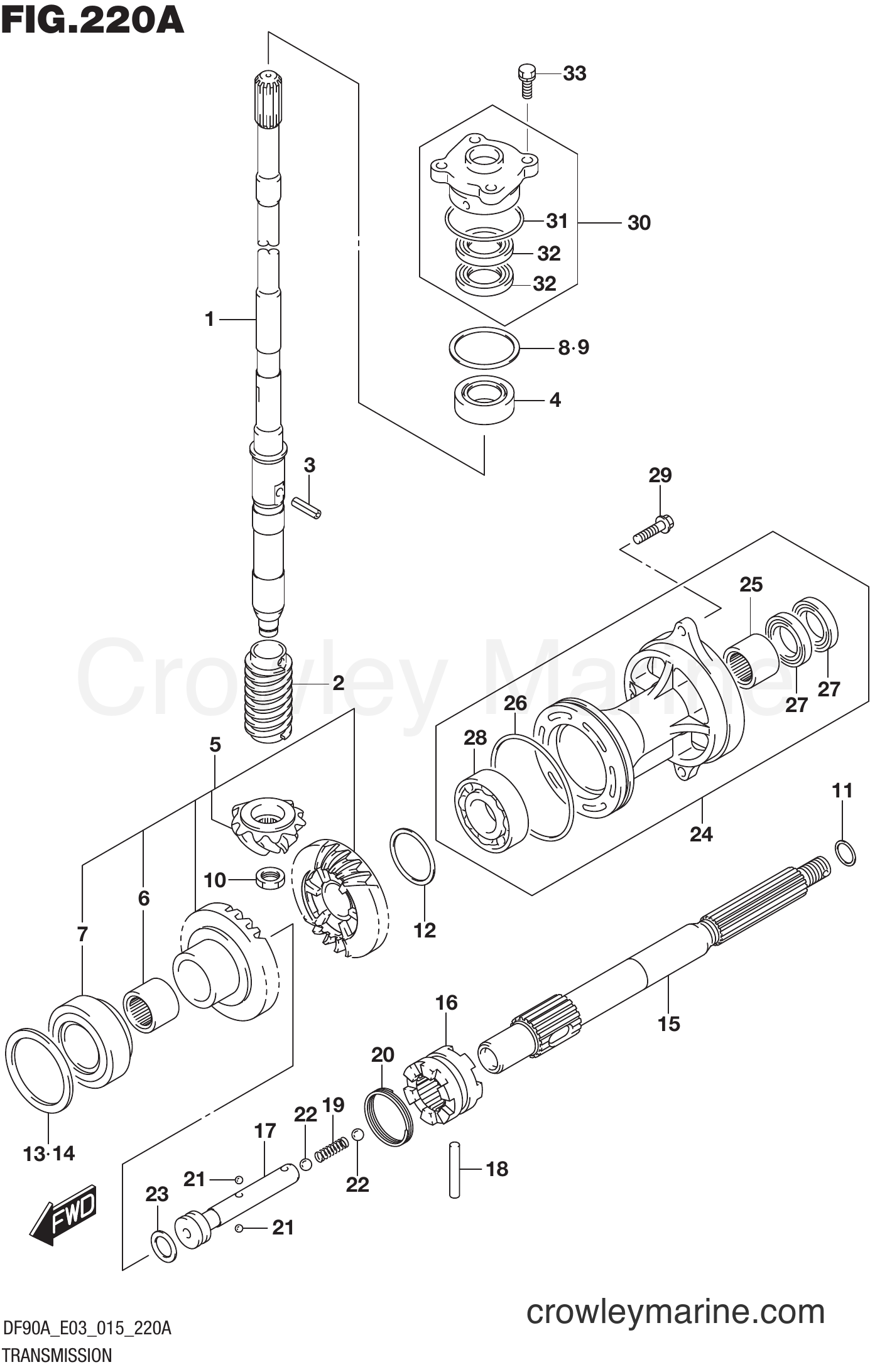 Suzuki Marine DF90AT 510001 - TRANSMISSION (DF70A E03)