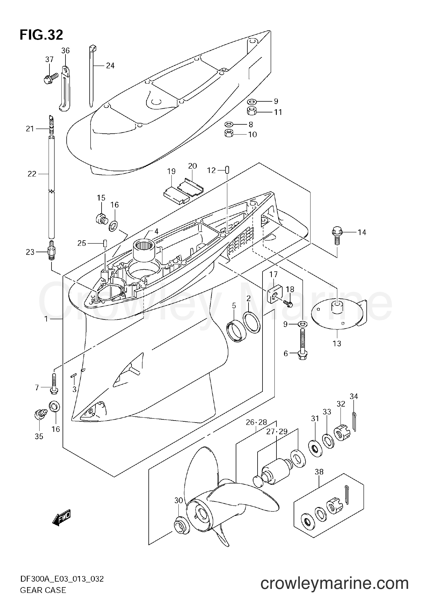 Suzuki Marine DF250AP 310001~ - GEAR CASE