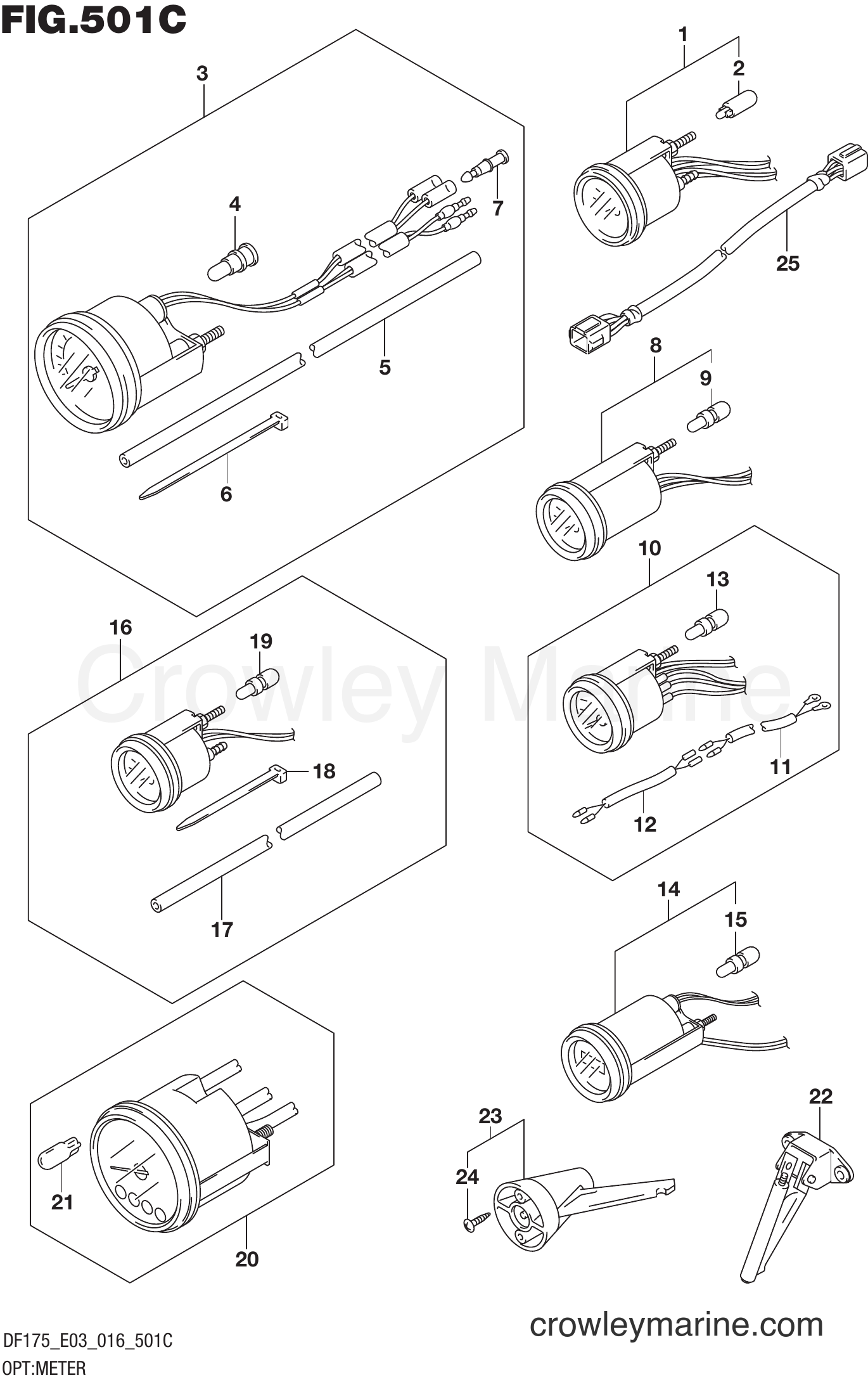 Suzuki Marine DF175T 610001~ - OPT:METER (DF175T E03)