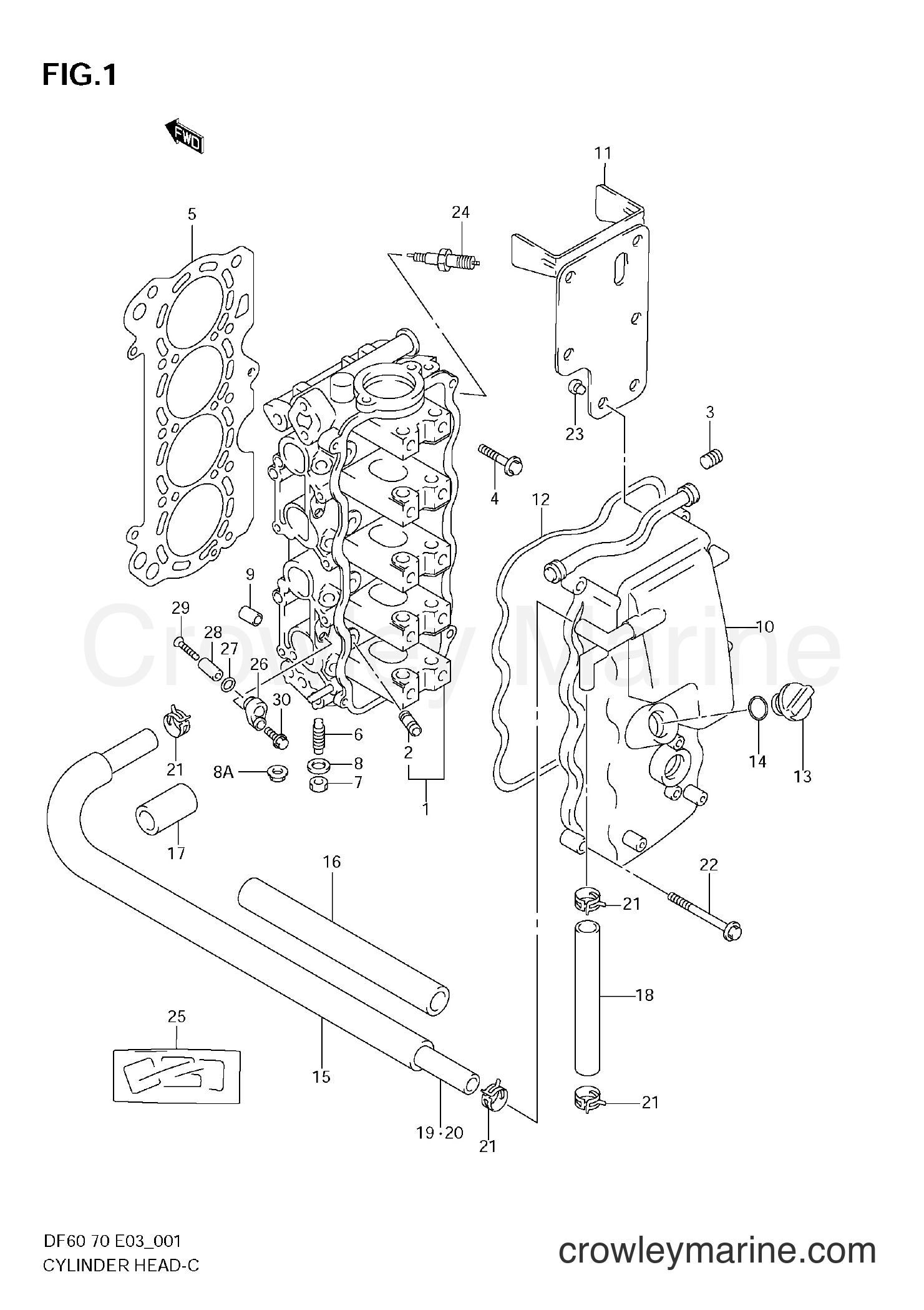 Suzuki Marine DF70 - CYLINDER HEAD