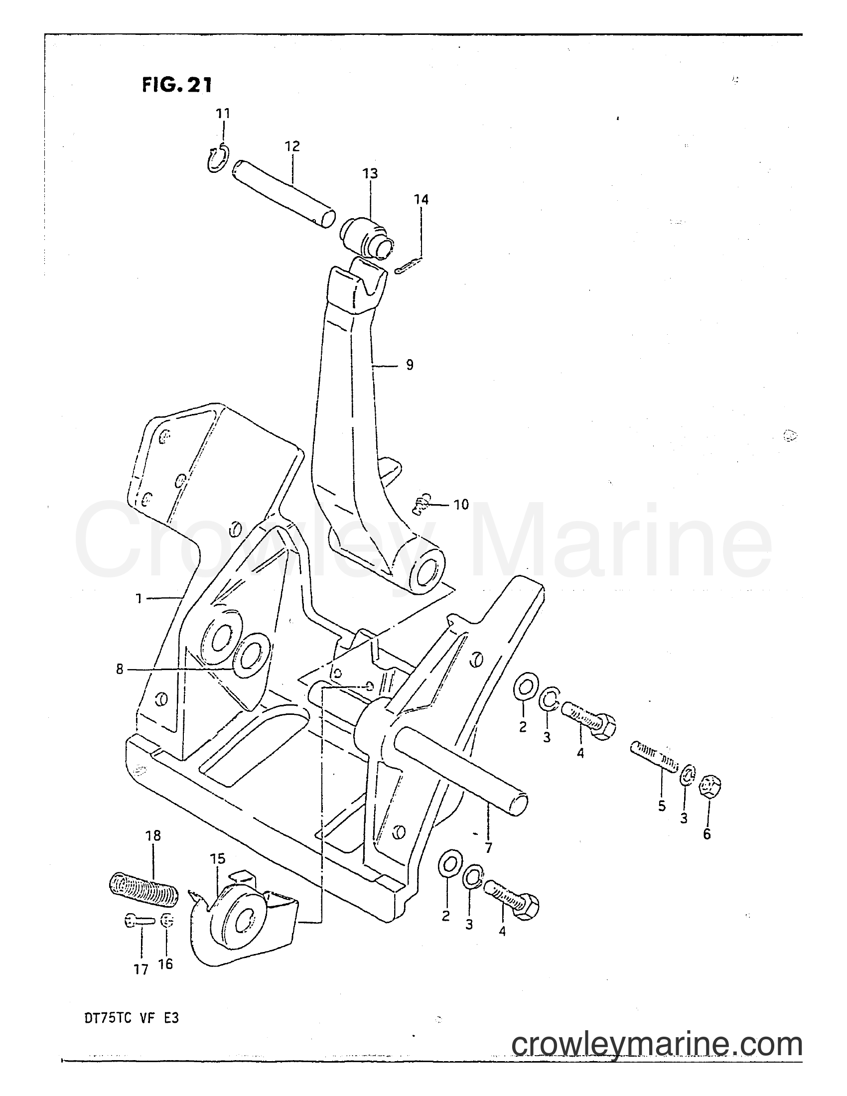 Suzuki Marine DT75 - CYLINDER SUPPORT (MODEL QD)