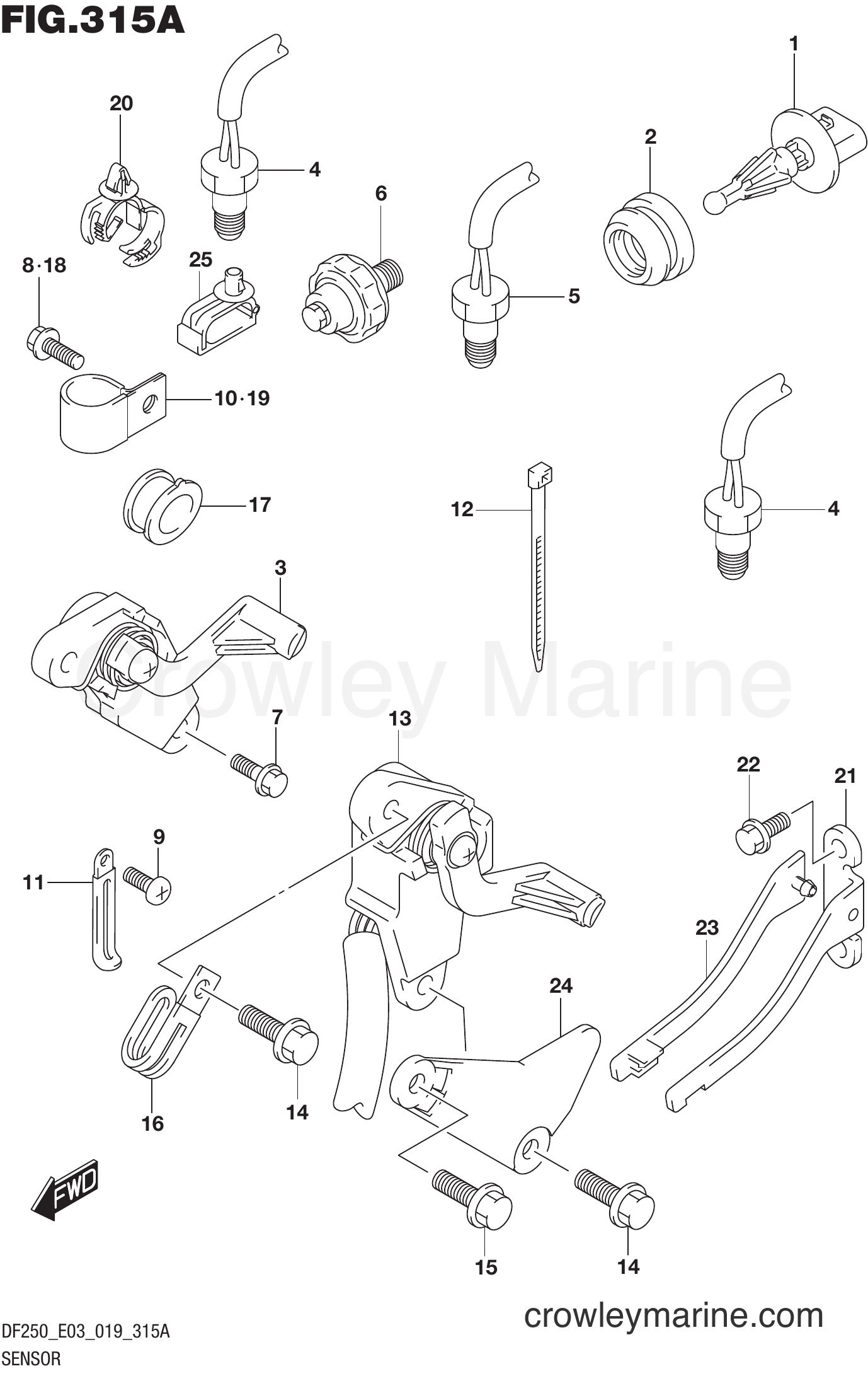 Suzuki Marine DF225Z 910001~ - SENSOR (DF250ST)