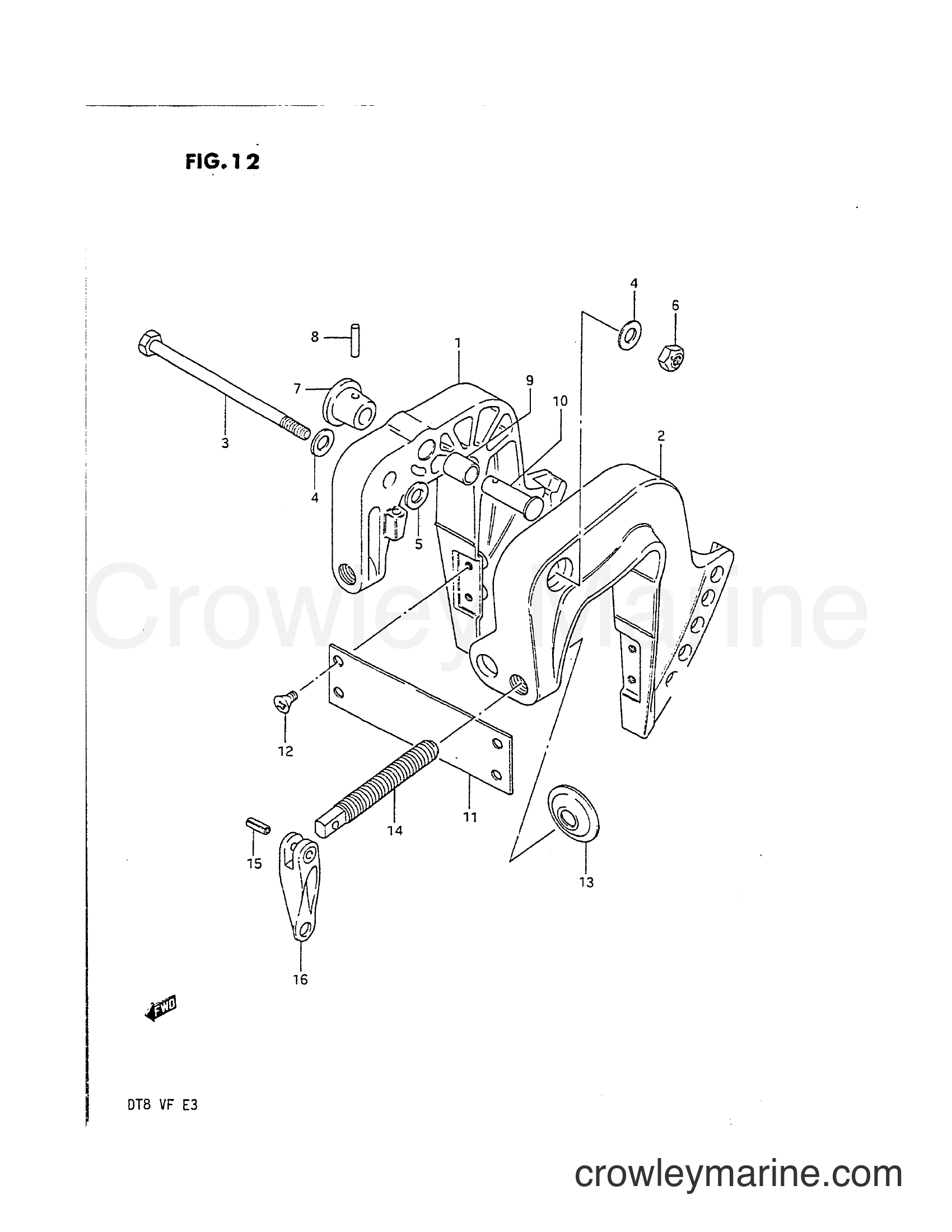 Suzuki Marine DT8 - CLAMP BRACKET