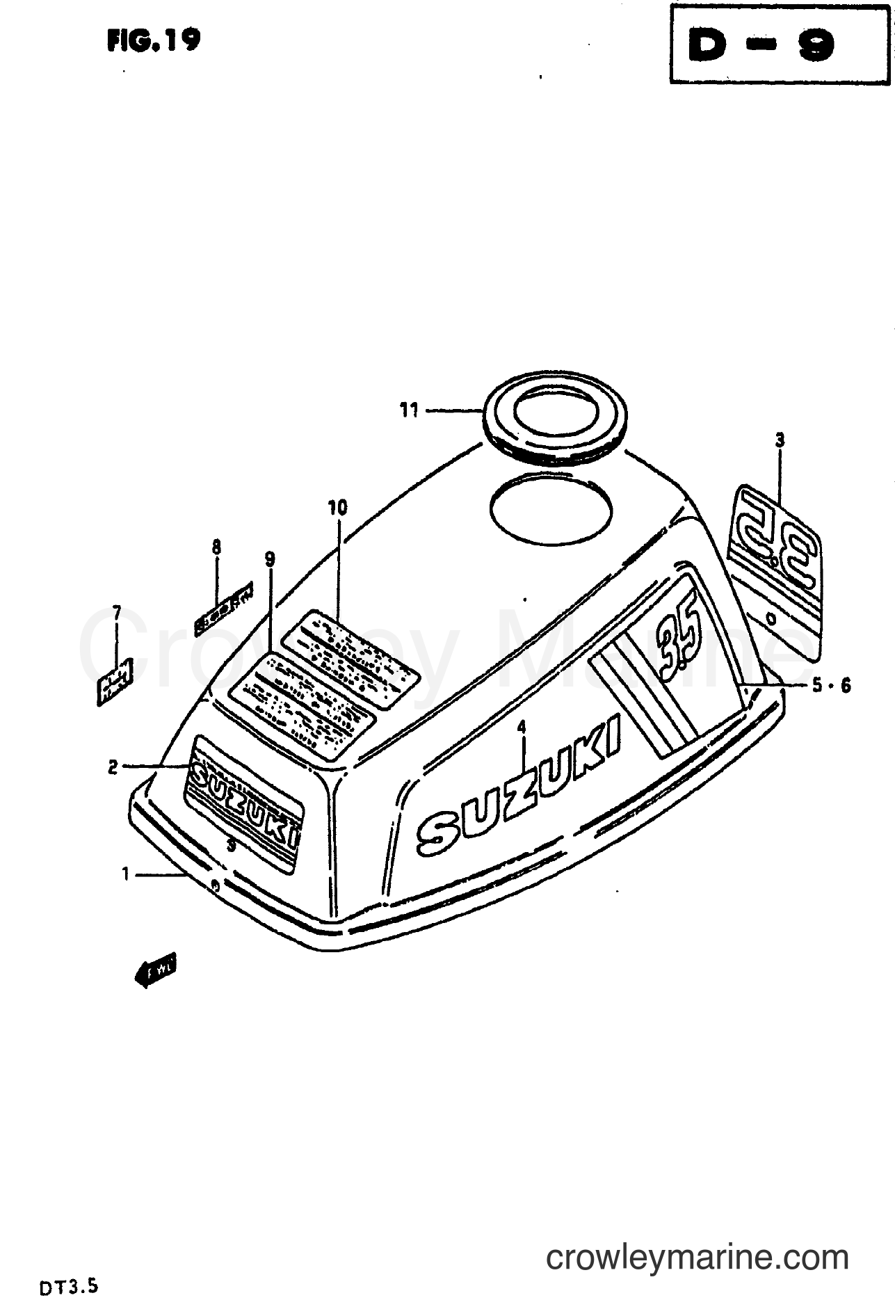 Suzuki Marine DT3.5 - ENGINE COVER (MODEL G/J)
