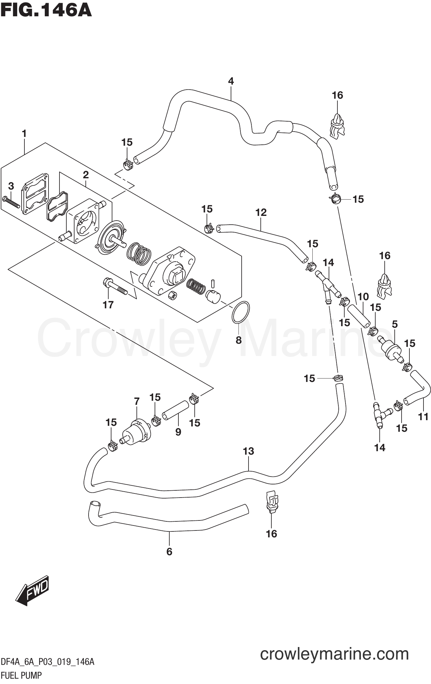 Suzuki Marine DF6A 9100011~ - FUEL PUMP (DF4A)