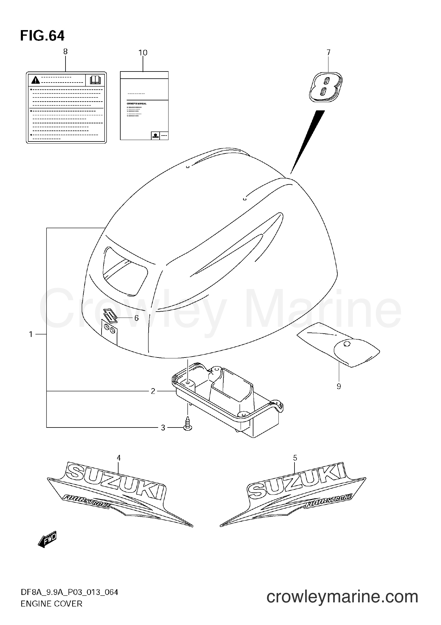 Suzuki Marine DF8A 310001~ - ENGINE COVER (DF8A E03)