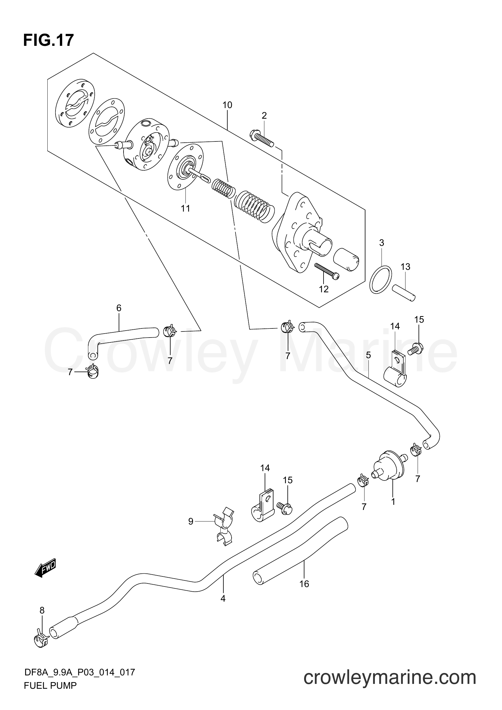 Suzuki Marine DF8A 410001~ - FUEL PUMP