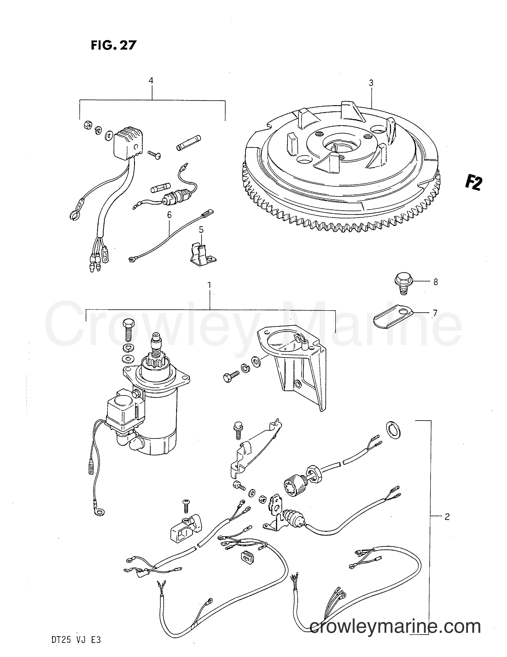 Suzuki Marine DT25 - OPTIONAL : ELECTRICAL (FOR MANUAL STARTER)