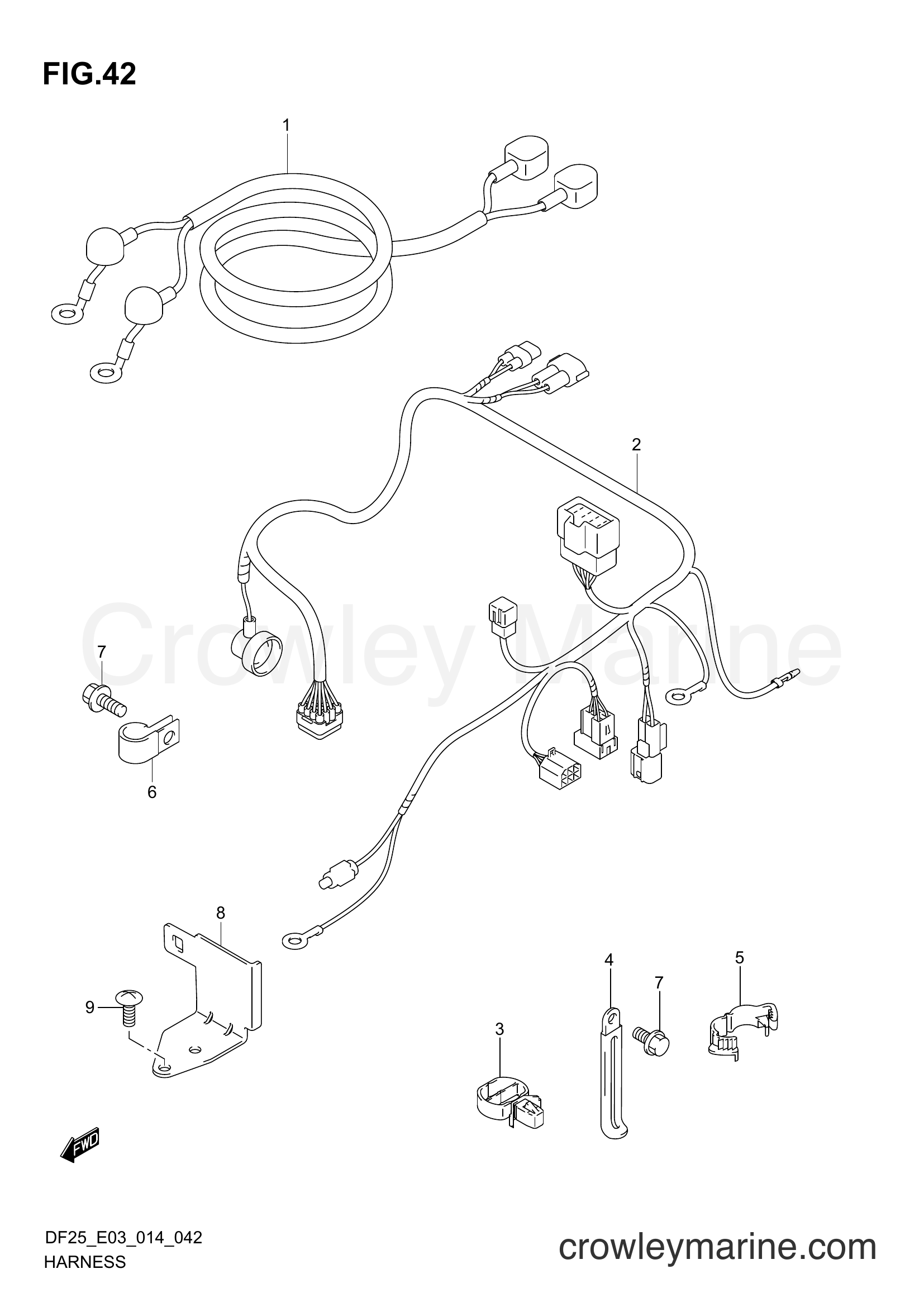 Suzuki Marine DF25 02503F-410001~ - HARNESS (DF25R E03)