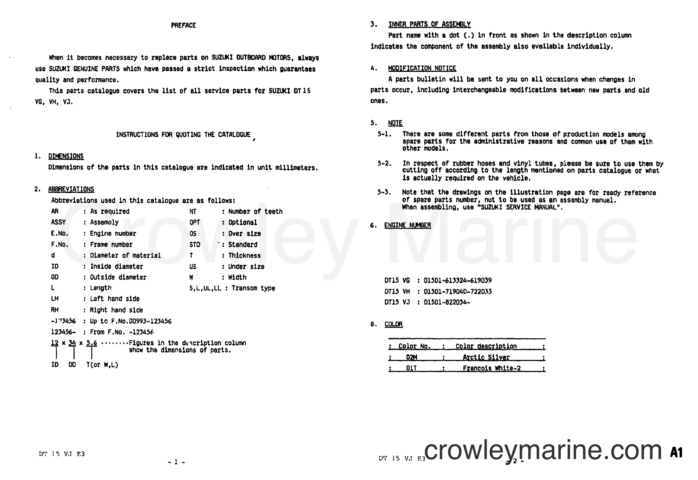 Suzuki Marine DT15 - PREFACE