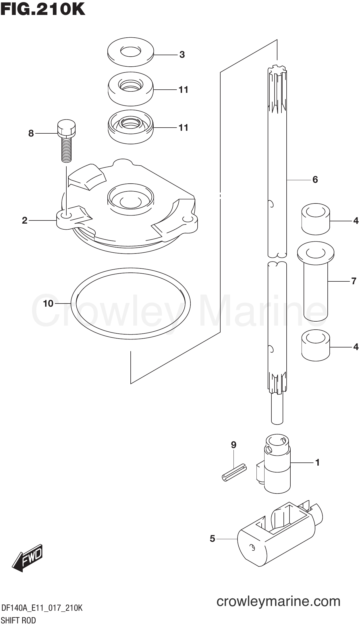 Suzuki Marine DF140AZ 710001~ - SHIFT ROD (DF115AST E03)