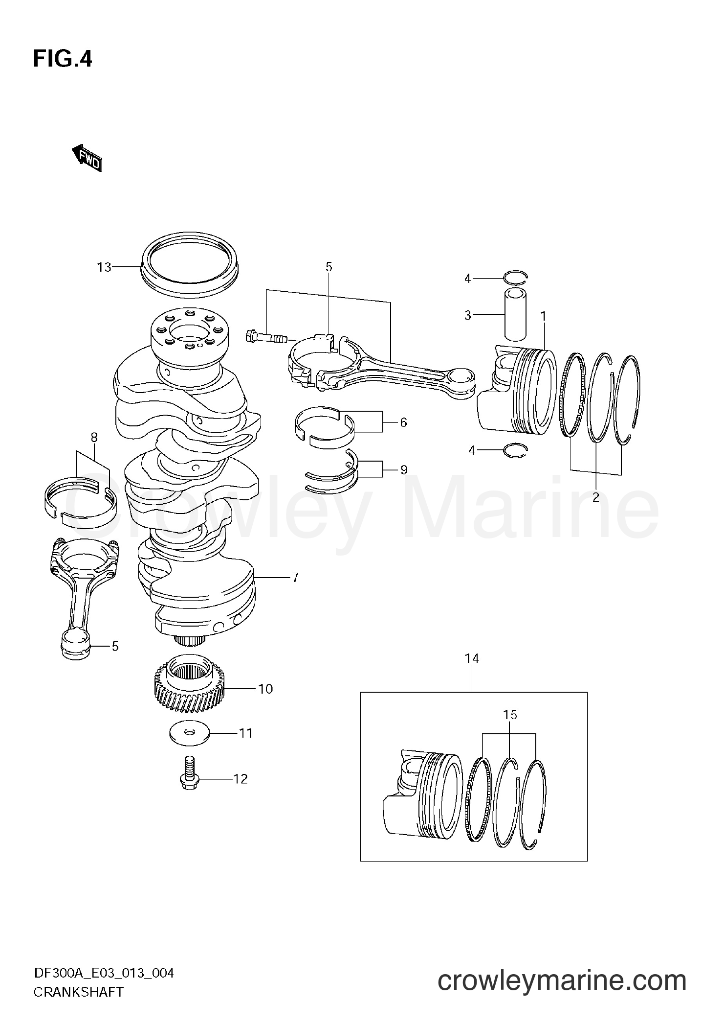 Suzuki Marine DF300AP 310001~ - CRANKSHAFT