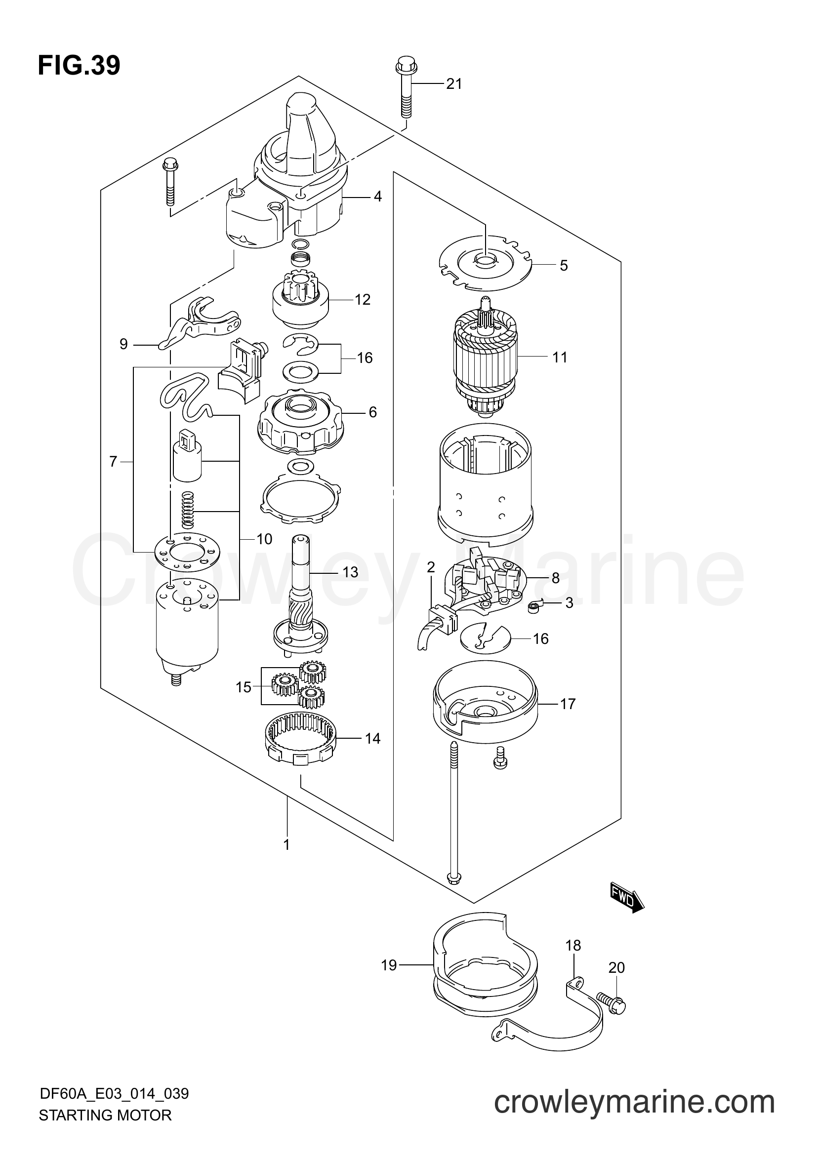 Suzuki Marine DF40A 410001~ - STARTING MOTOR