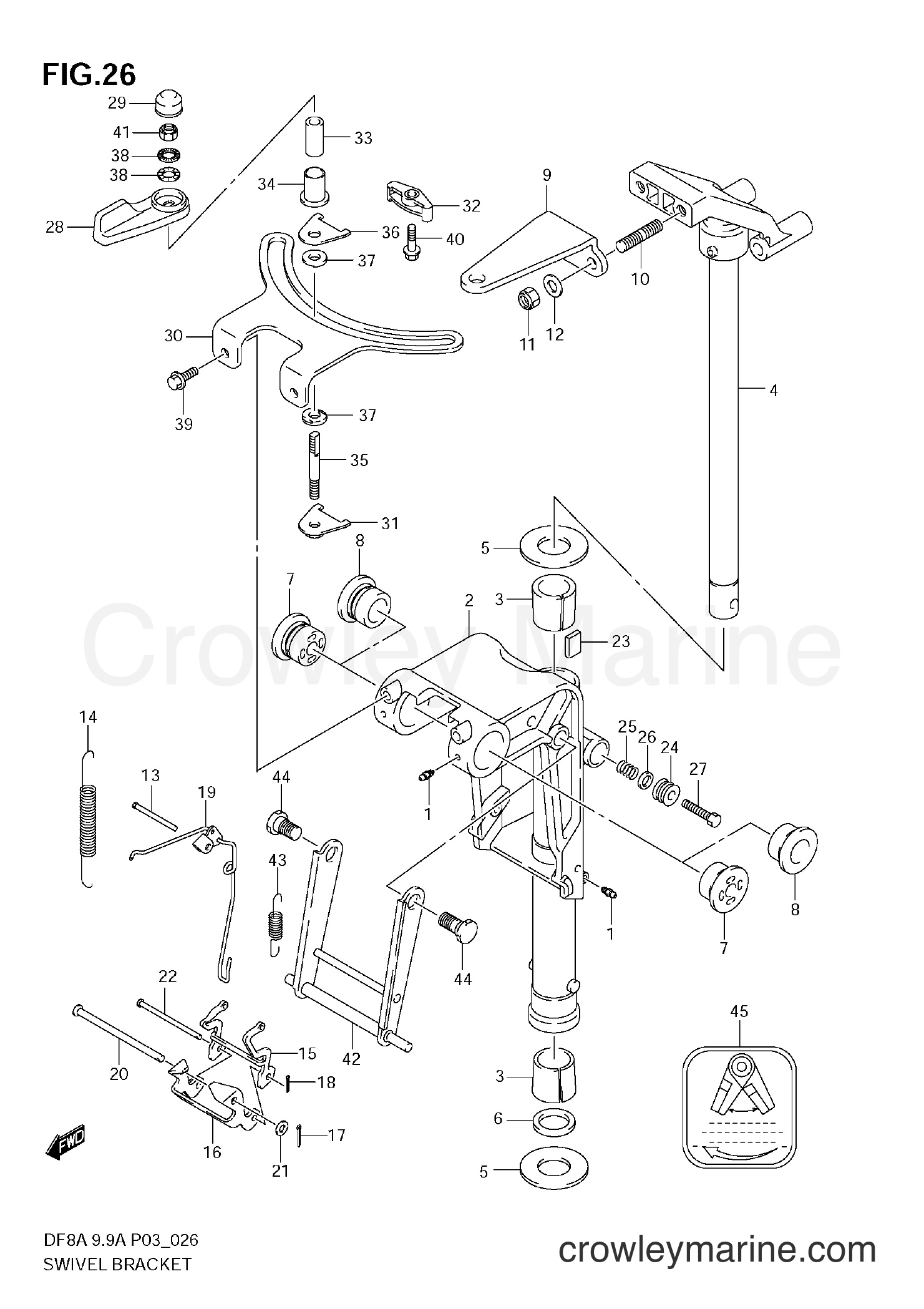 Suzuki Marine DF9.9A - SWIVEL BRACKET