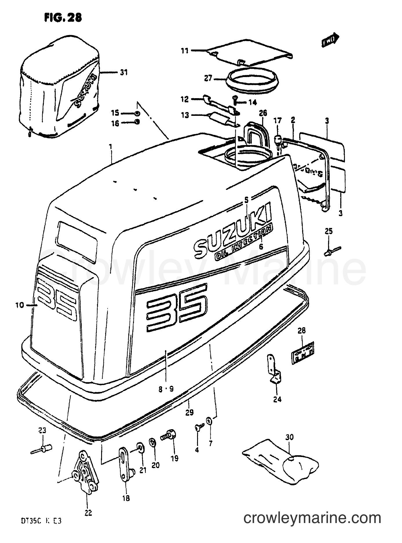 Suzuki Marine DT35 - ENGINE COVER (MODEL:89)