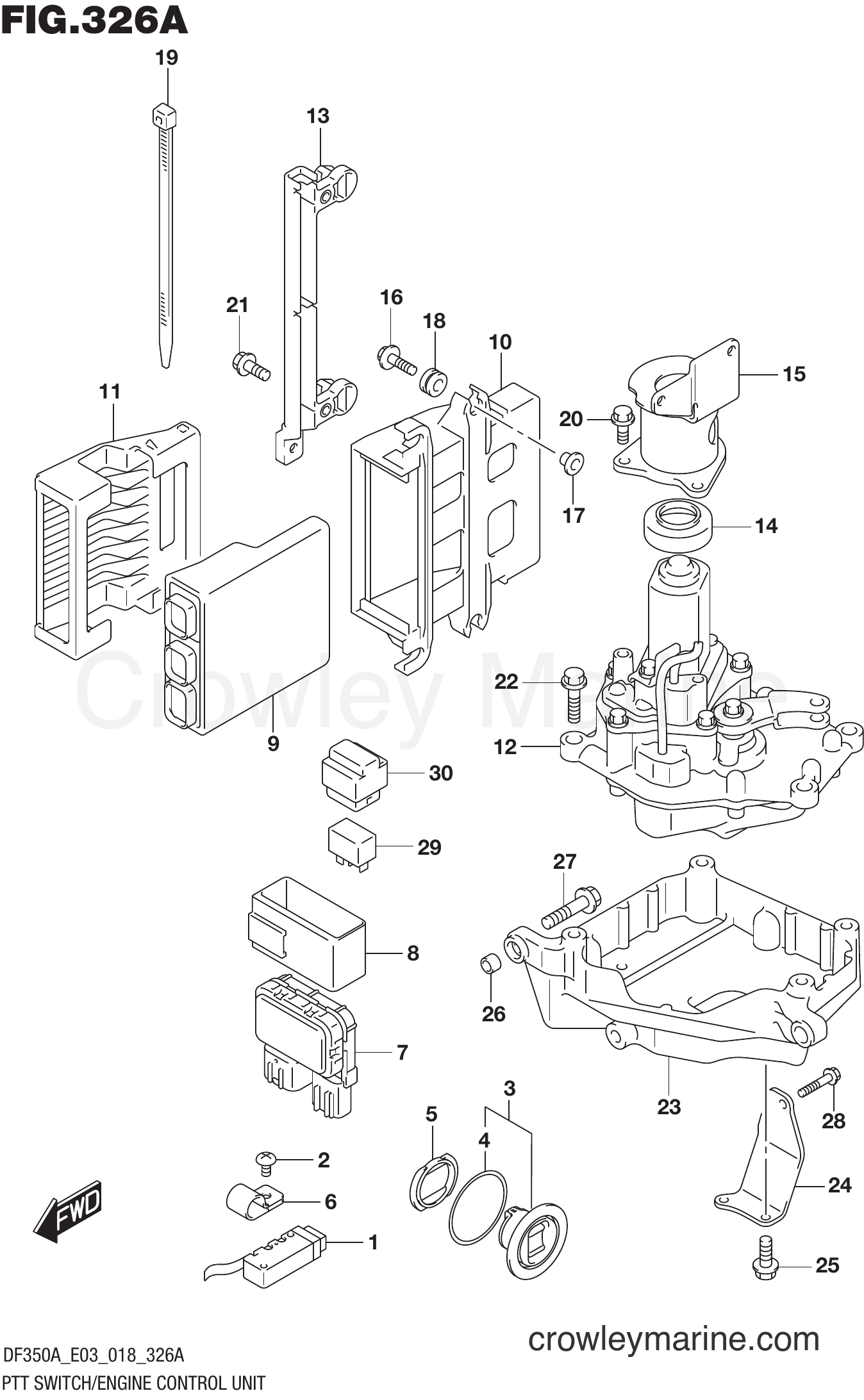 Suzuki Marine DF350A 810001~ - PTT SWITCH/ENGINE CONTROL UNIT