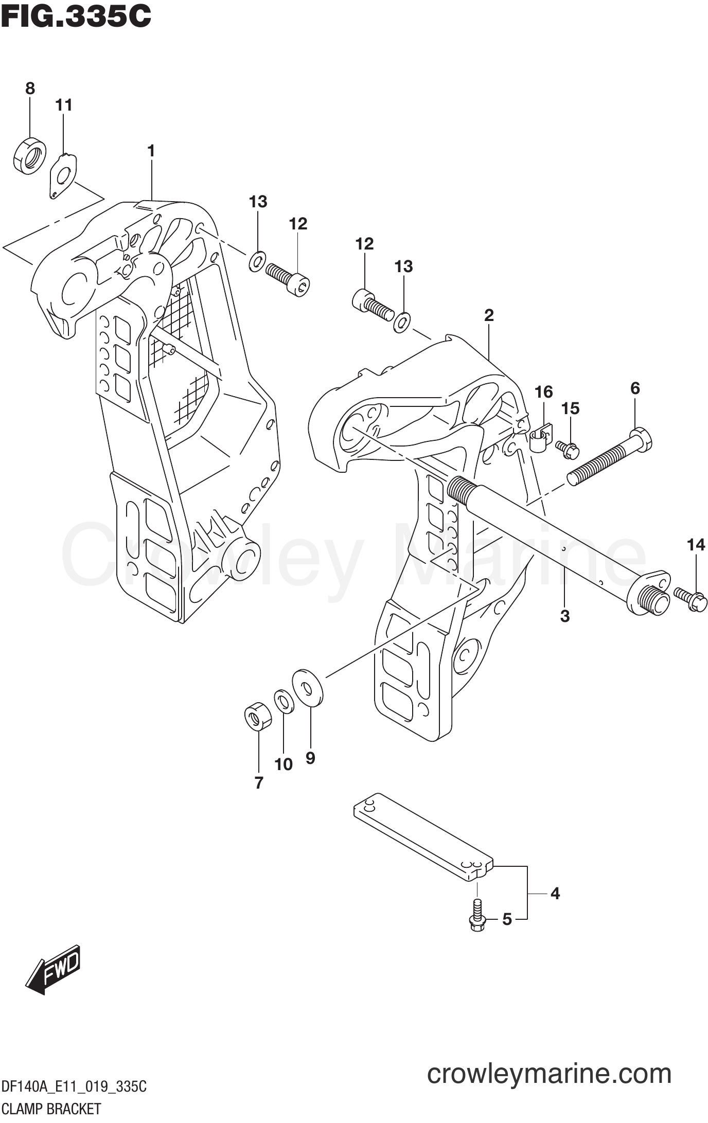 Suzuki Marine DF115AST 910001~ - CLAMP BRACKET (DF115AT E40)(DF115AZ E40)