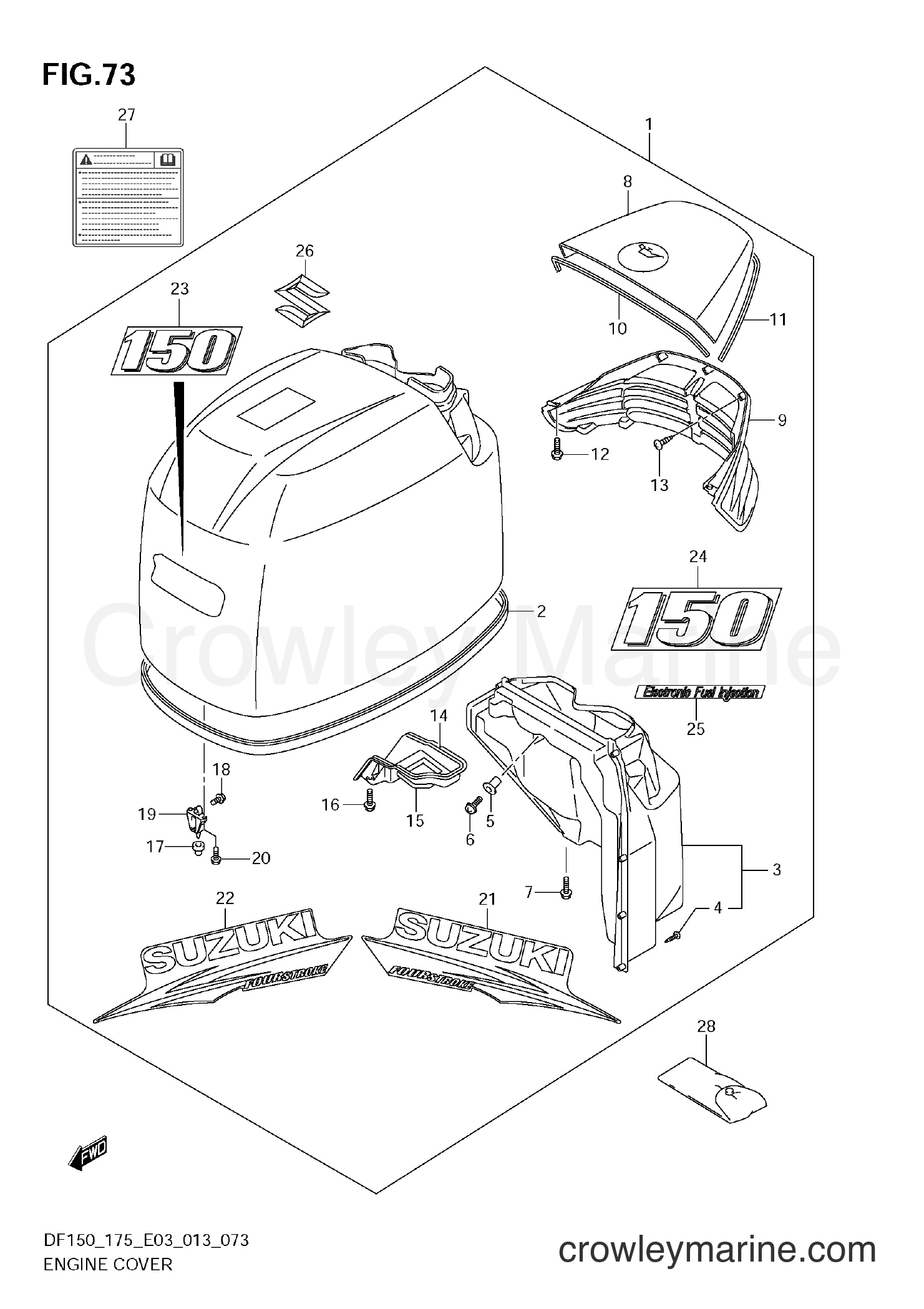 Suzuki Marine DF150 310001~ - ENGINE COVER (DF150Z E3)