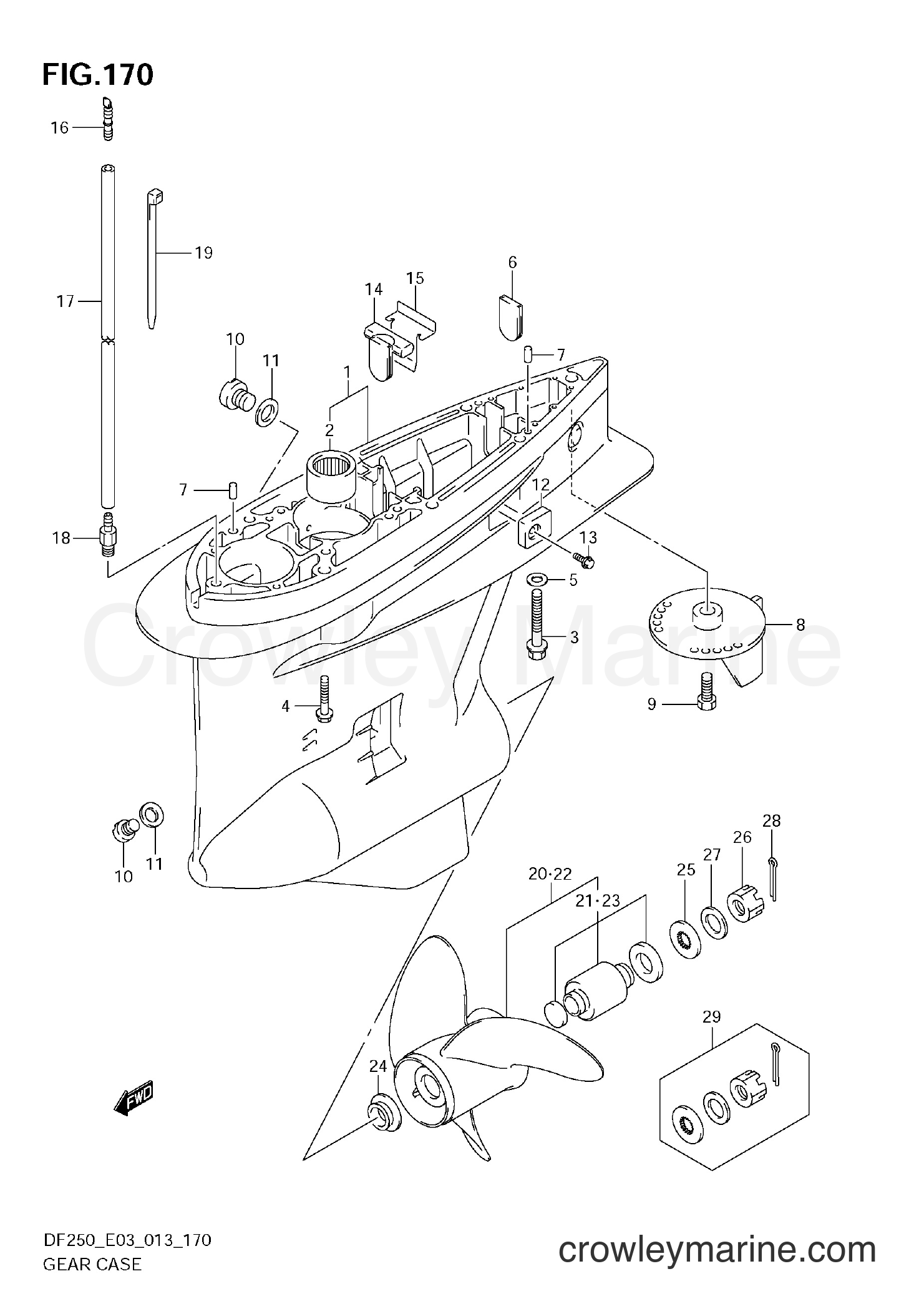 Suzuki Marine DF225 310001~ - GEAR CASE (DF200T)