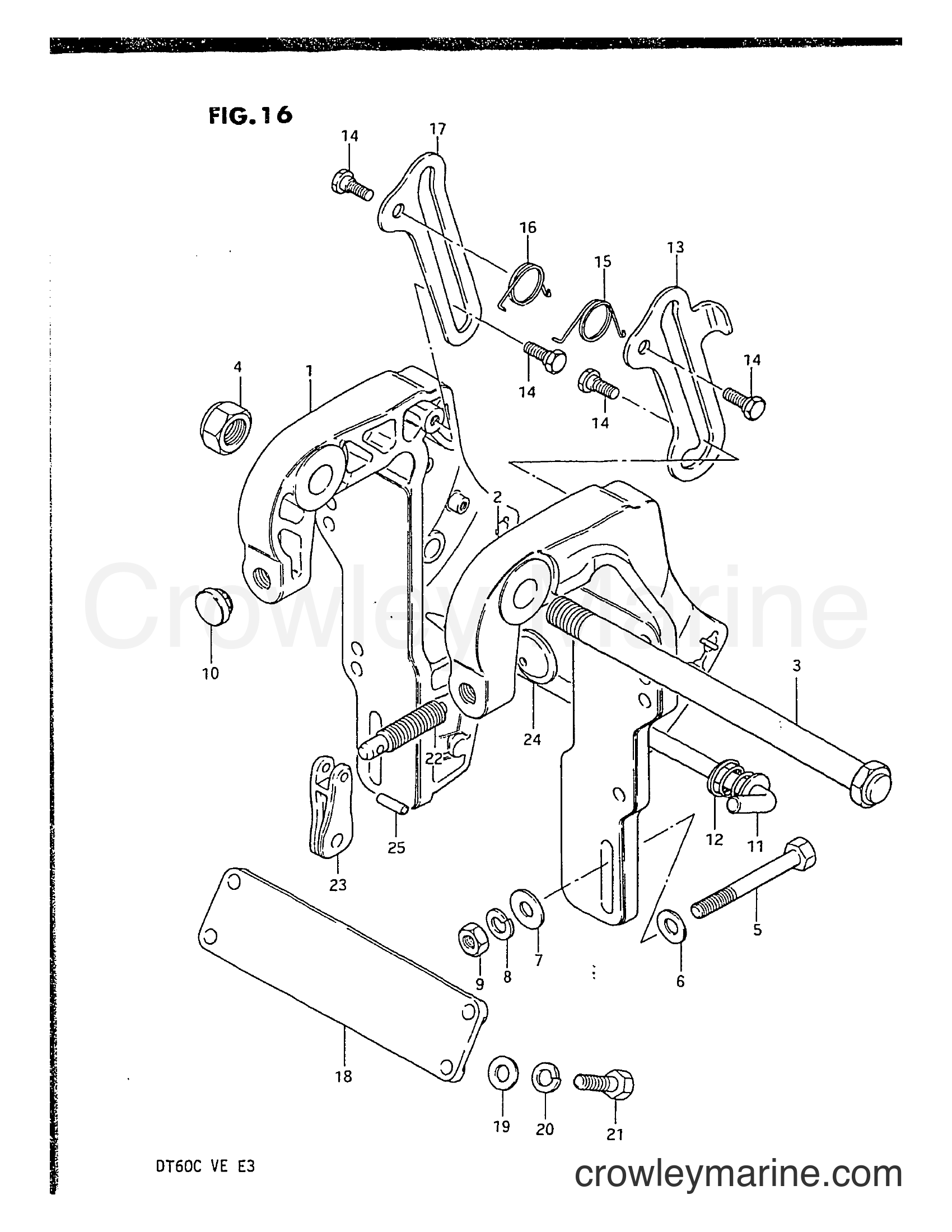 Suzuki Marine DT60C - CLAMP BRACKET