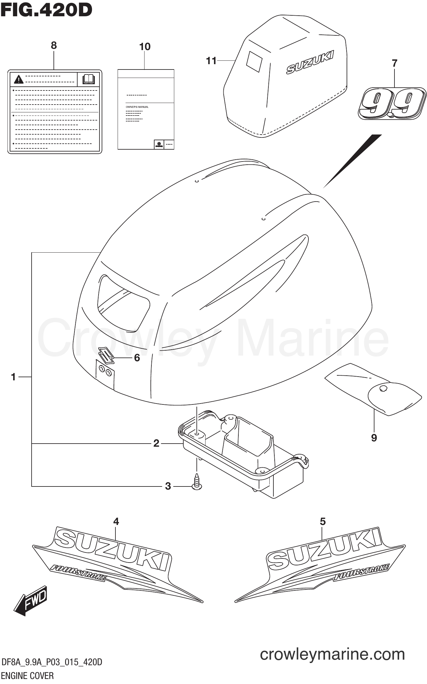 Suzuki Marine DF8A 510001~ - ENGINE COVER (DF9.9AR P03)