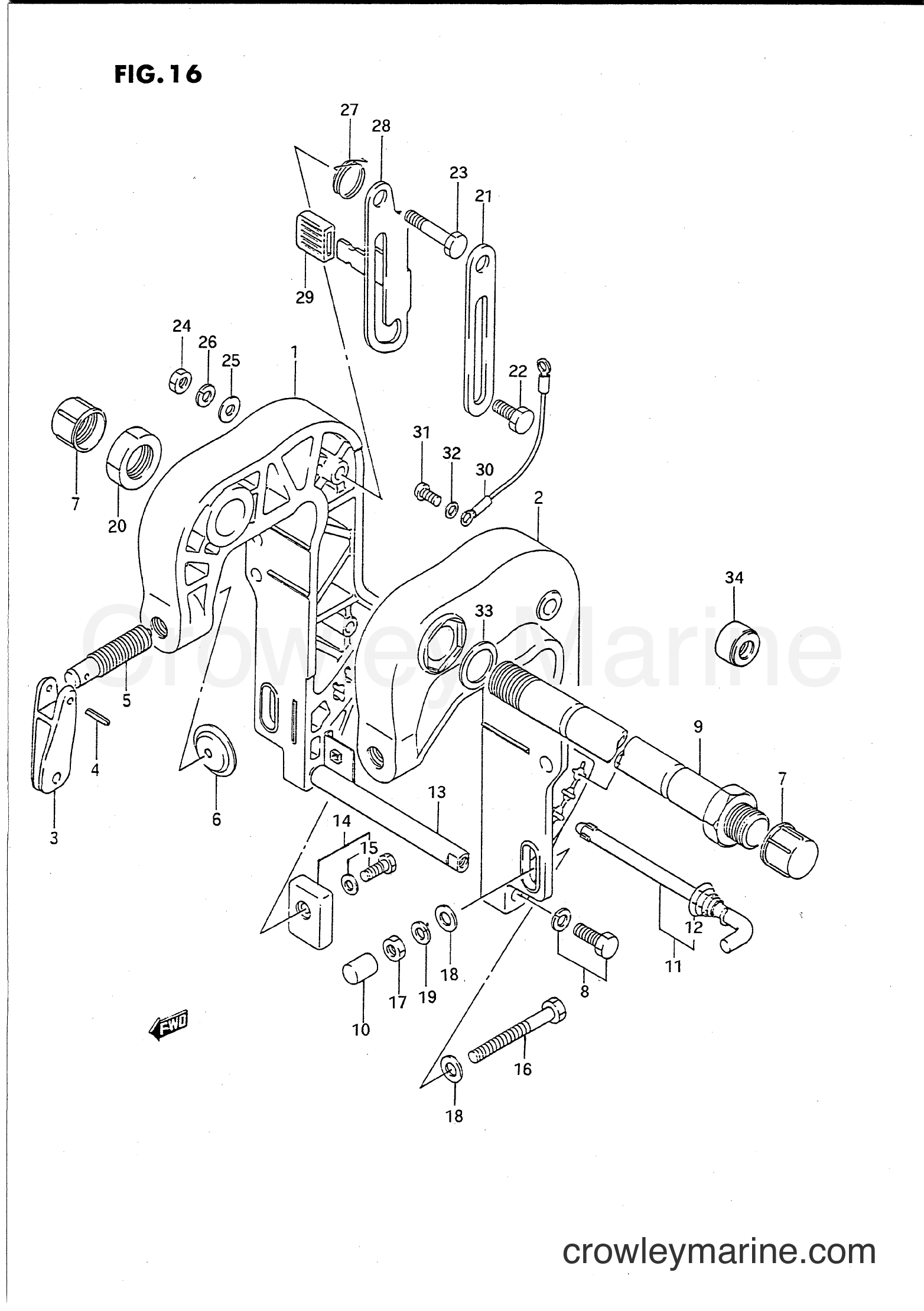 Suzuki Marine PU40 - CLAMP BRACKET