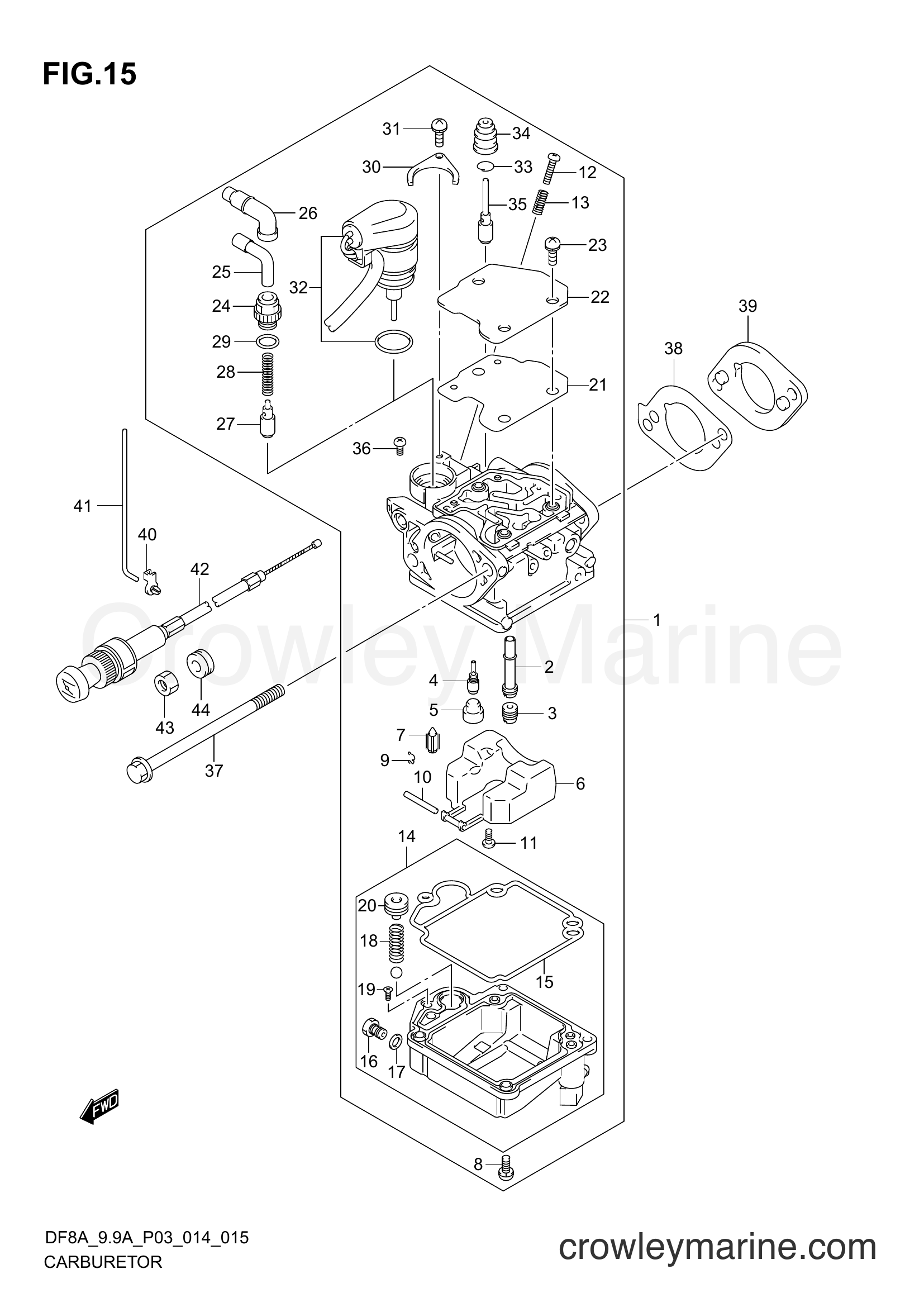 Suzuki Marine DF8A 410001~ - CARBURETOR (DF9,9A P03)