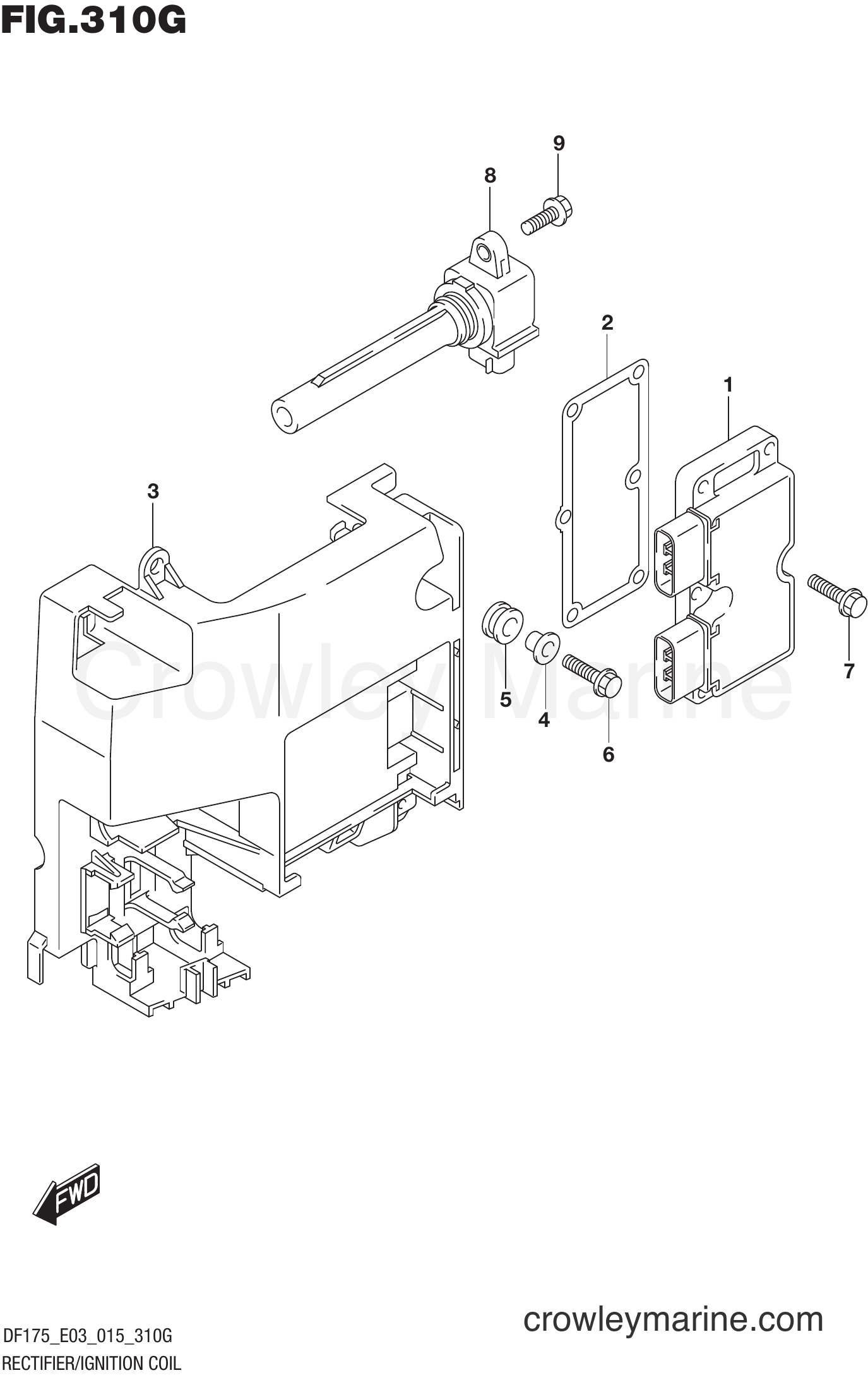 Suzuki Marine DF175T 51001~ - RECTIFIER/IGNITION COIL (DF175Z E03)