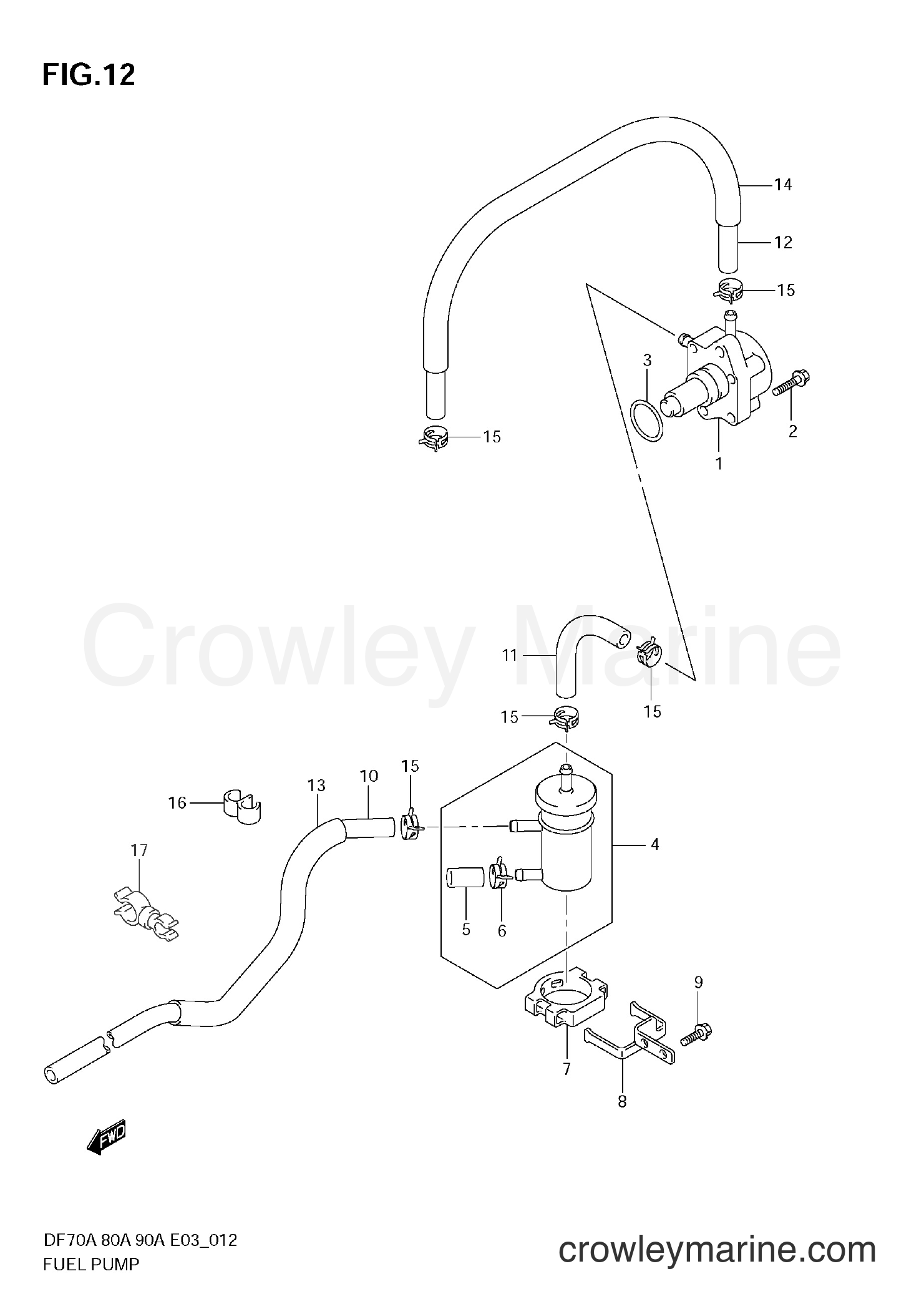 FUEL PUMP 2009 FourStroke Outboard 70 DF70A Crowley Marine