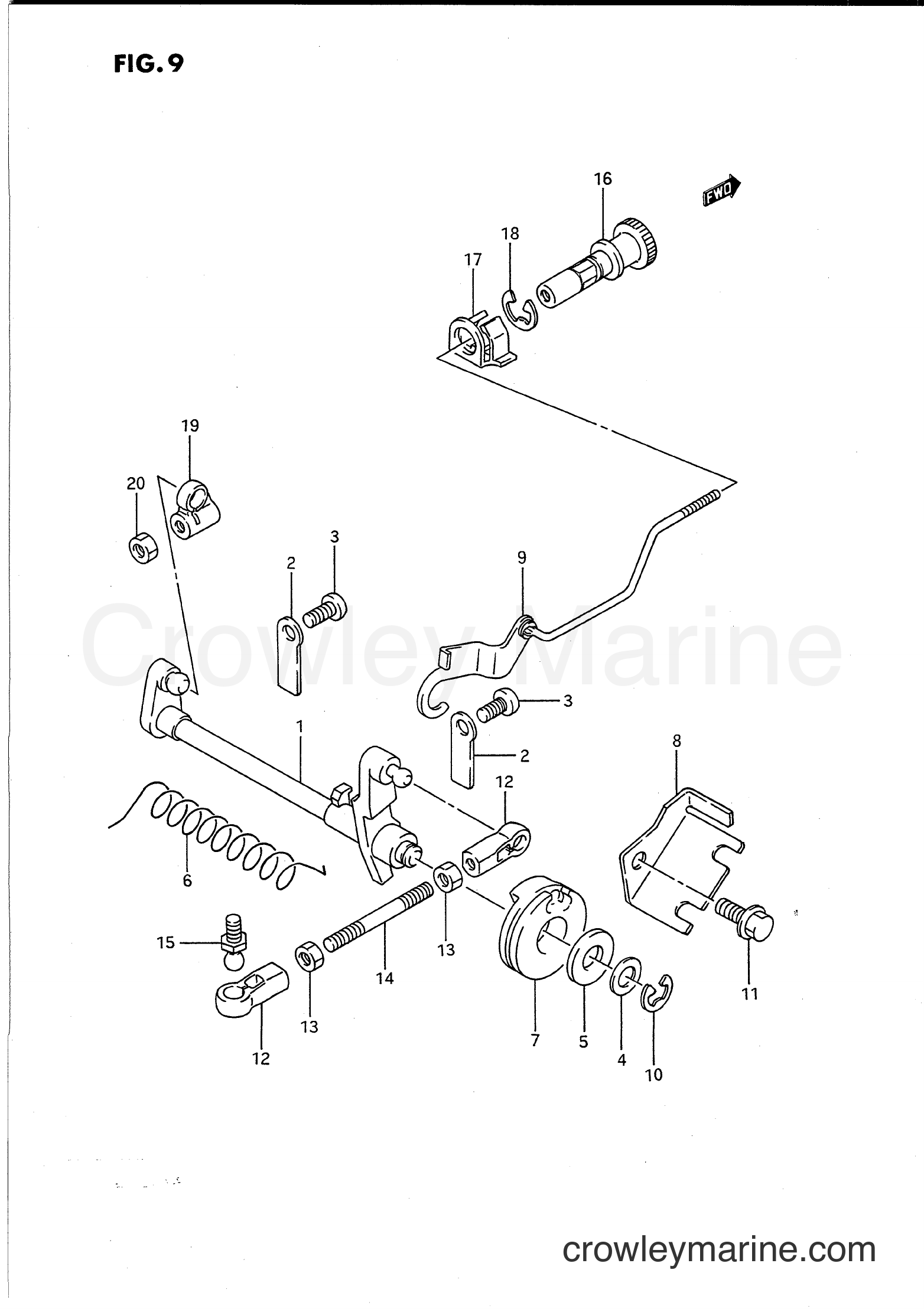 Suzuki Marine DT9.9C - THROTTLE SHAFT