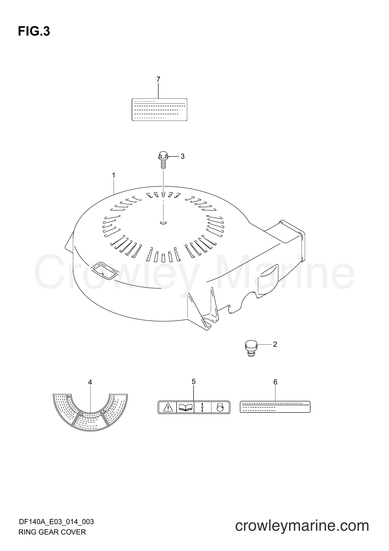 Suzuki Marine DF115 410001~ - RING GEAR COVER