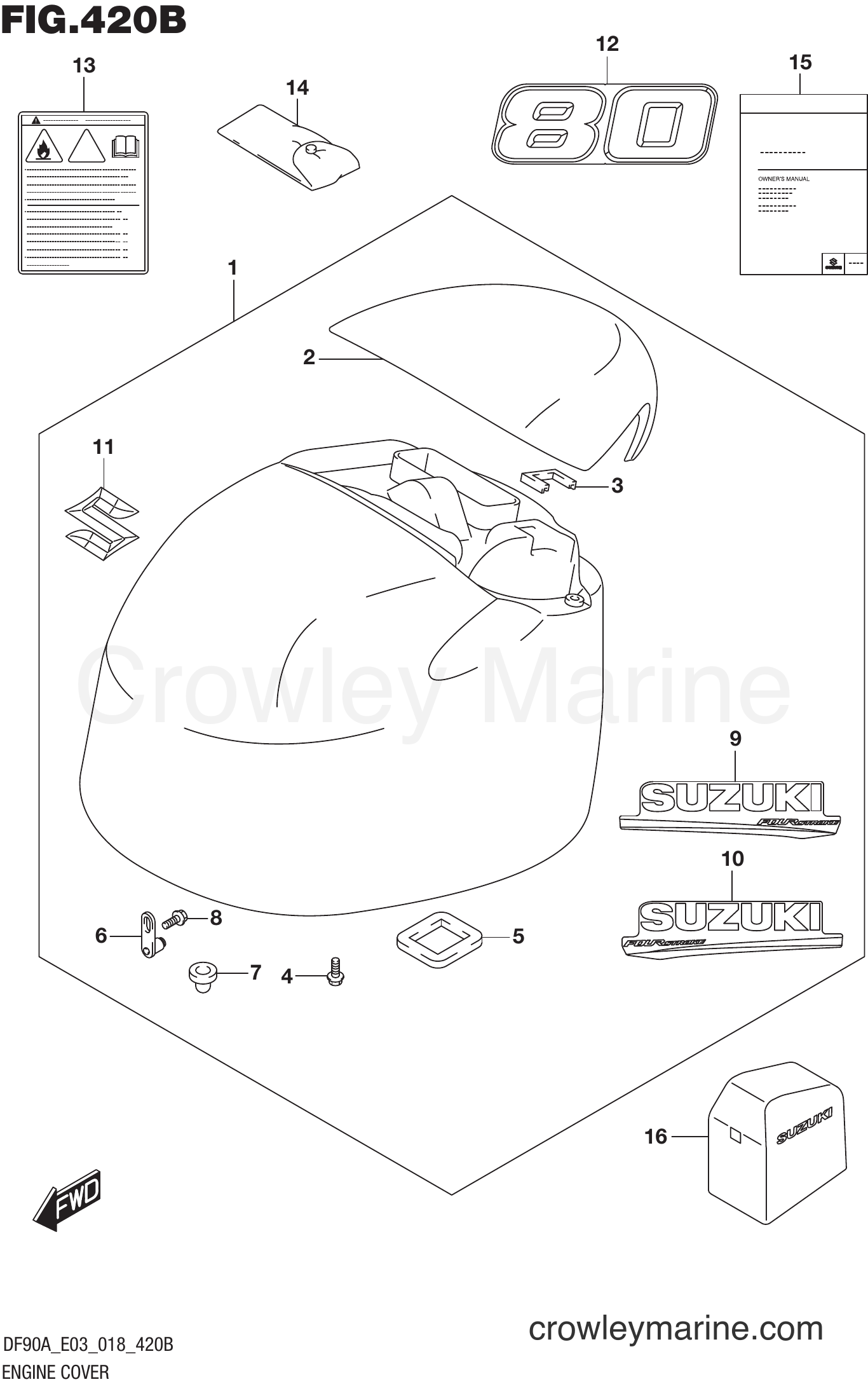 Suzuki Marine DF80A 810001~ - ENGINE COVER (DF80A)