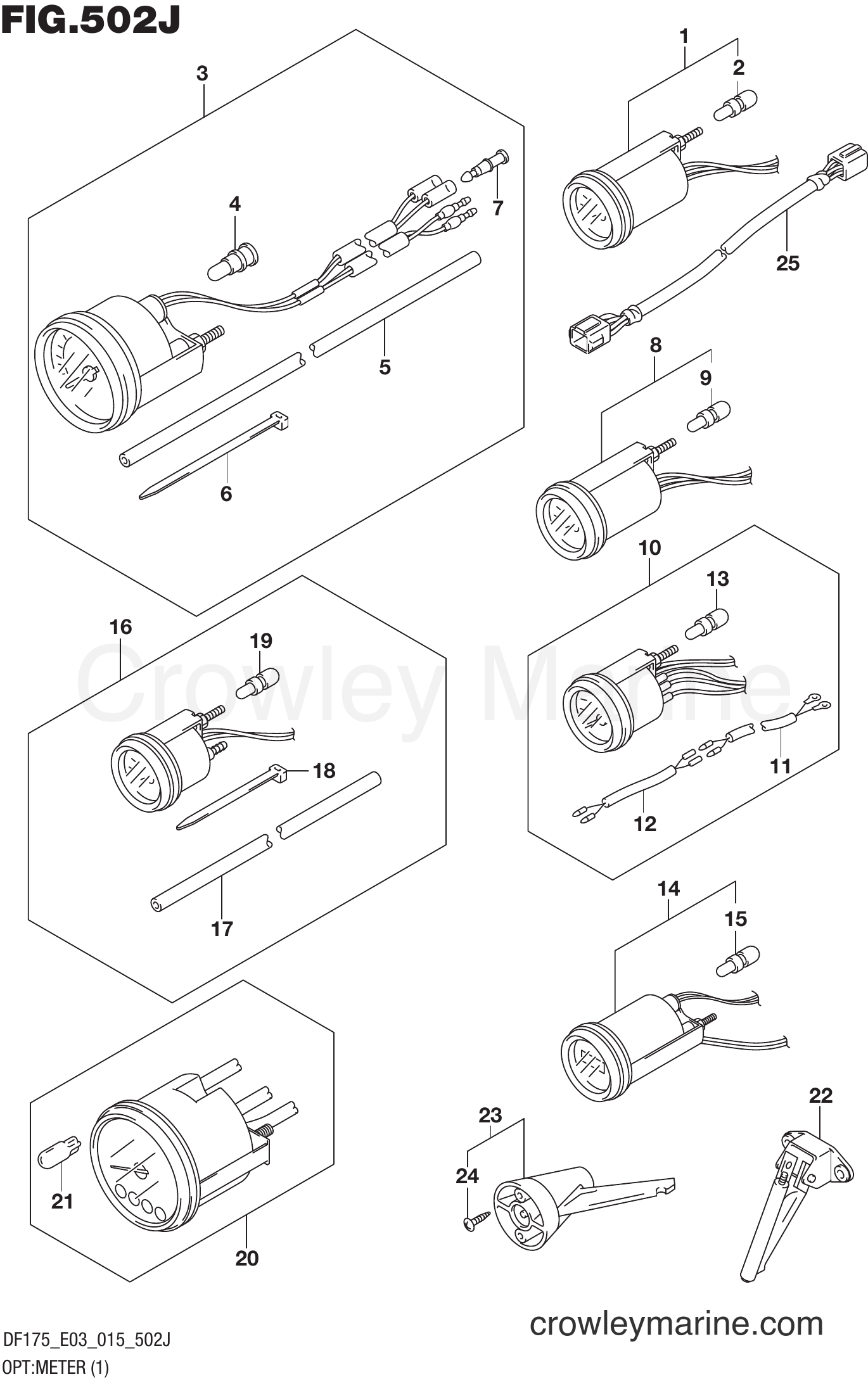 Suzuki Marine DF175 51001~ - OPT:METER (1) (DF150ST E03)