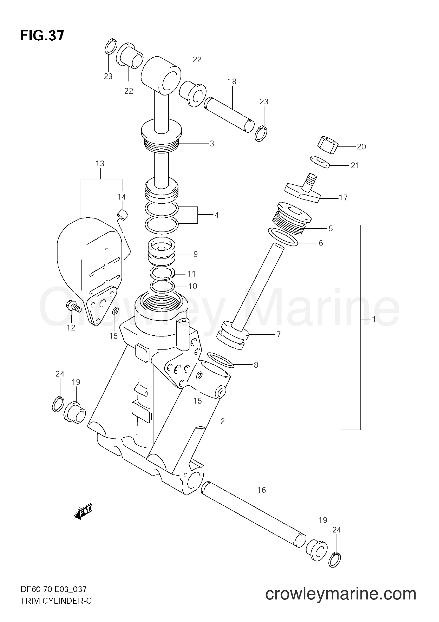 Suzuki Marine DF70 - TRIM CYLINDER