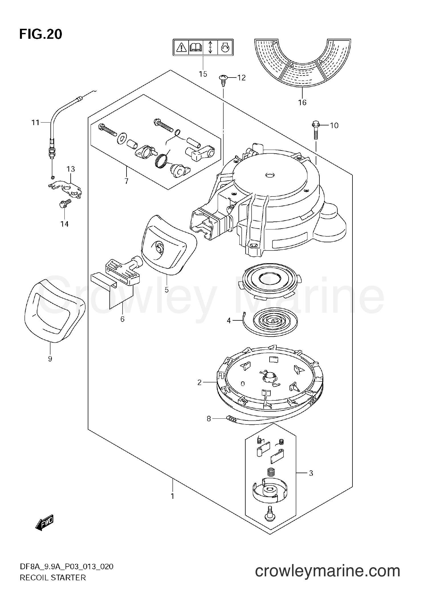 Suzuki Marine DF8A 310001~ - RECOIL STARTER