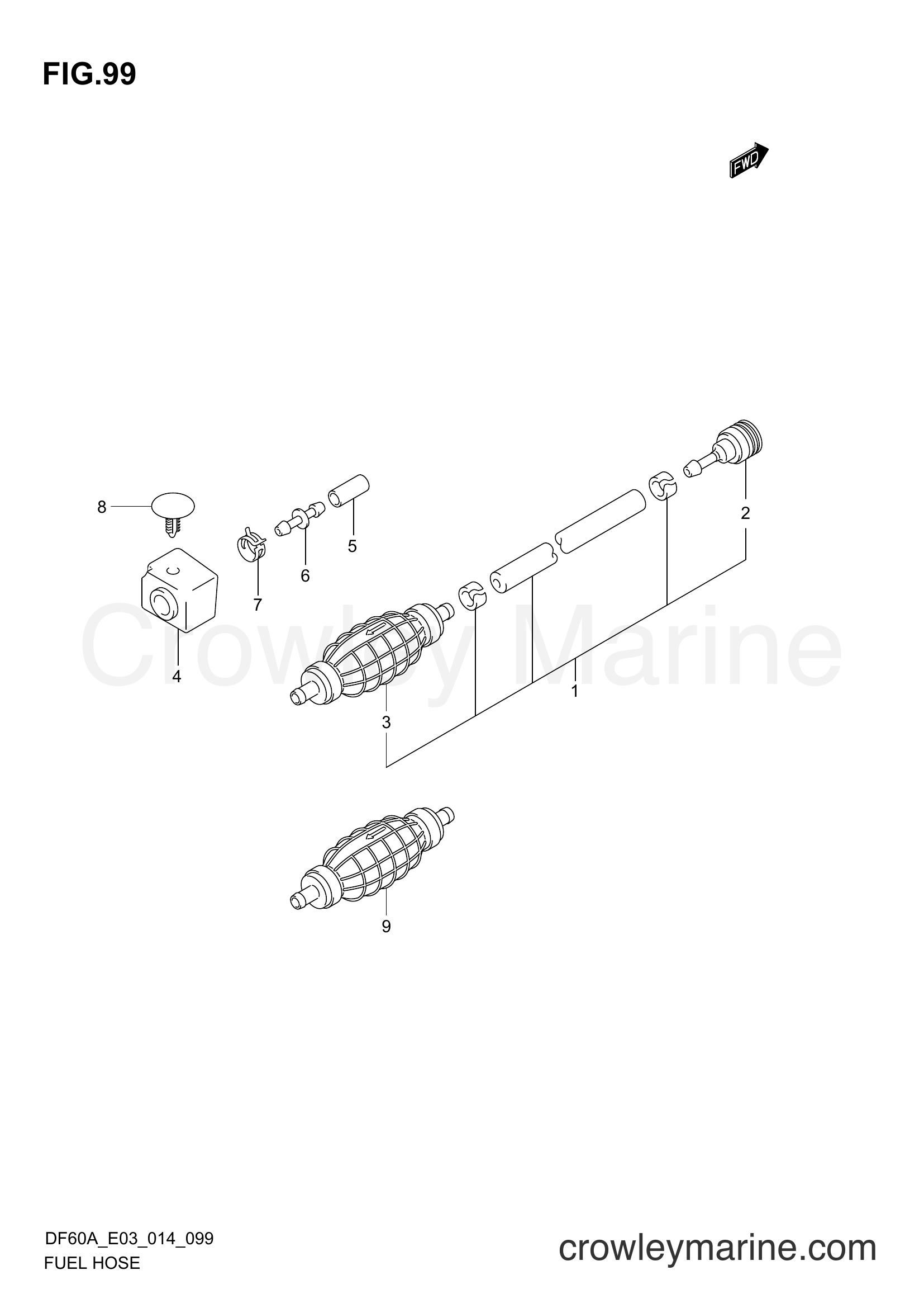 Suzuki Marine DF50A 410001~ - FUEL HOSE