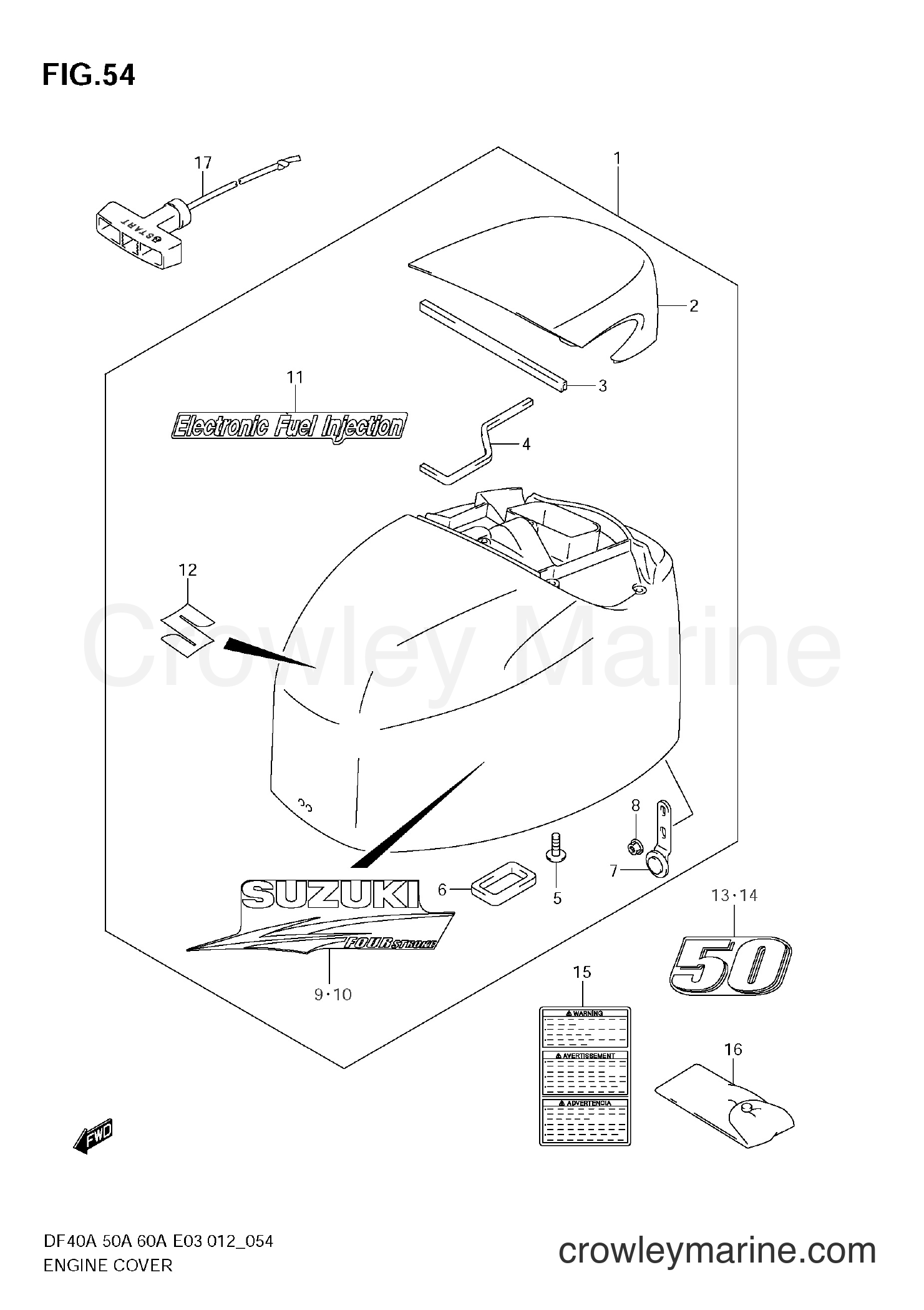 Suzuki Marine DF60A 210001~ - ENGINE COVER (DF50A E3)