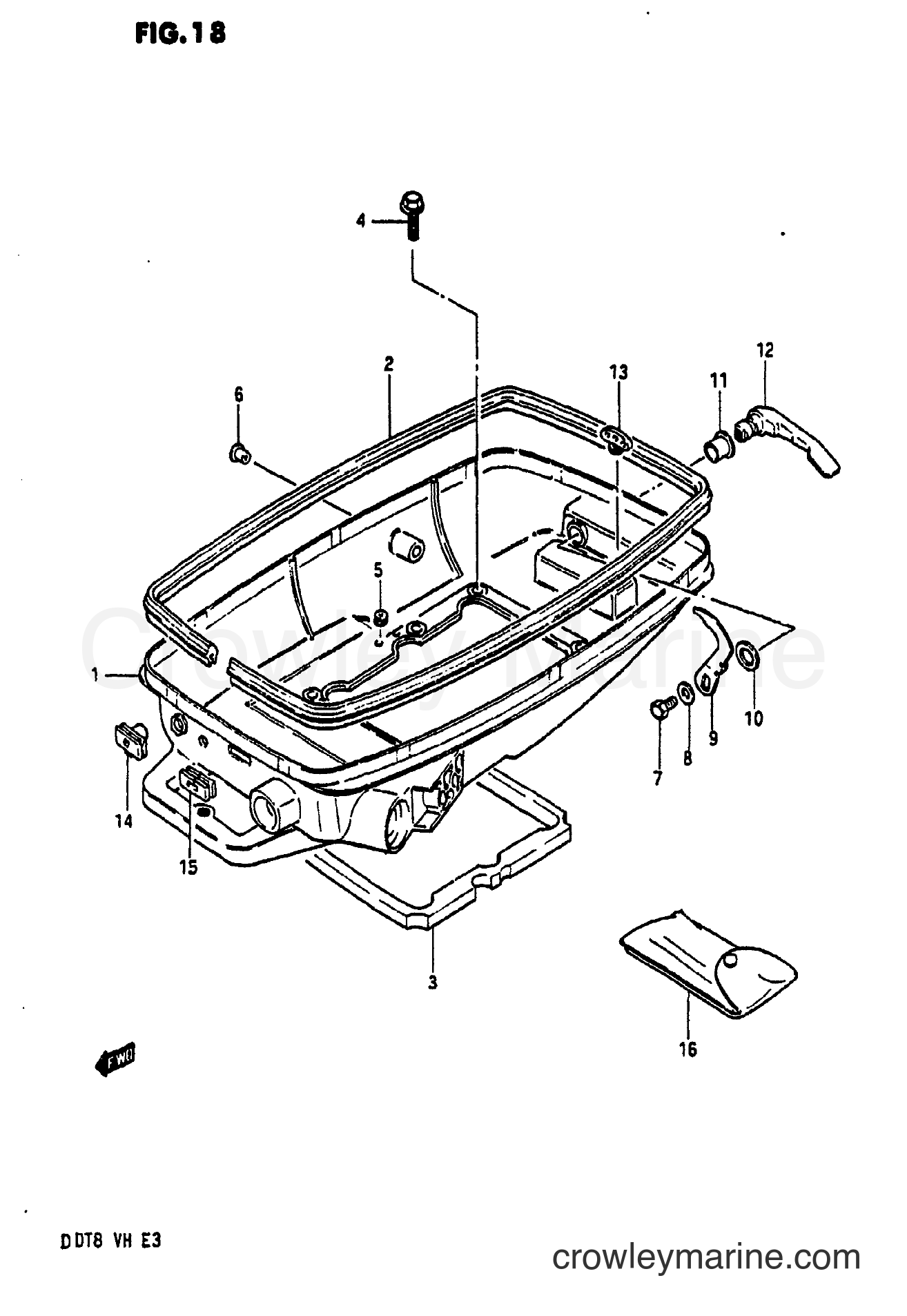 Suzuki Marine DT8 - LOWER COVER
