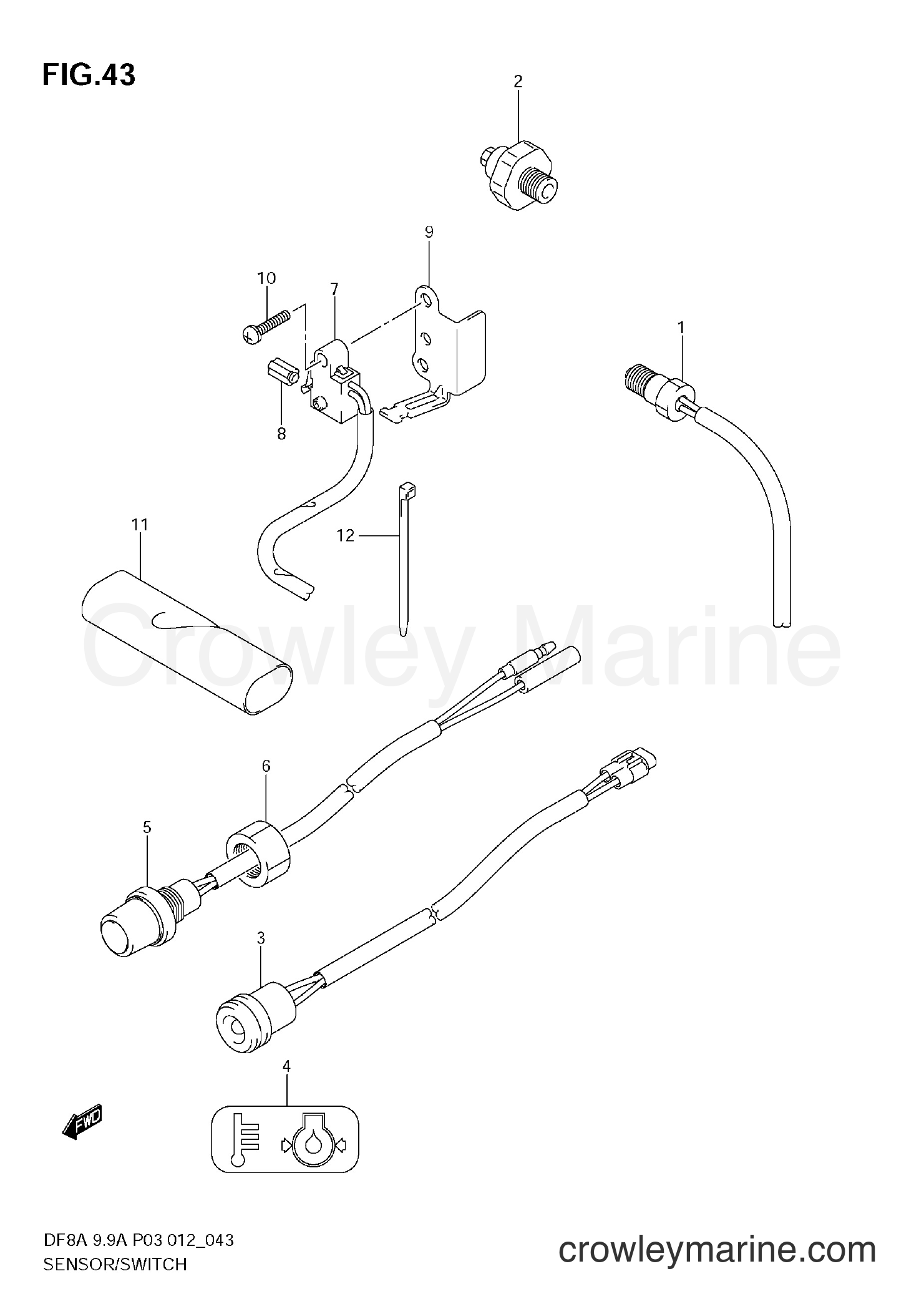 Suzuki Marine DF9.9A 00994F-210001~ - SENSOR / SWITCH (DF9,9A)