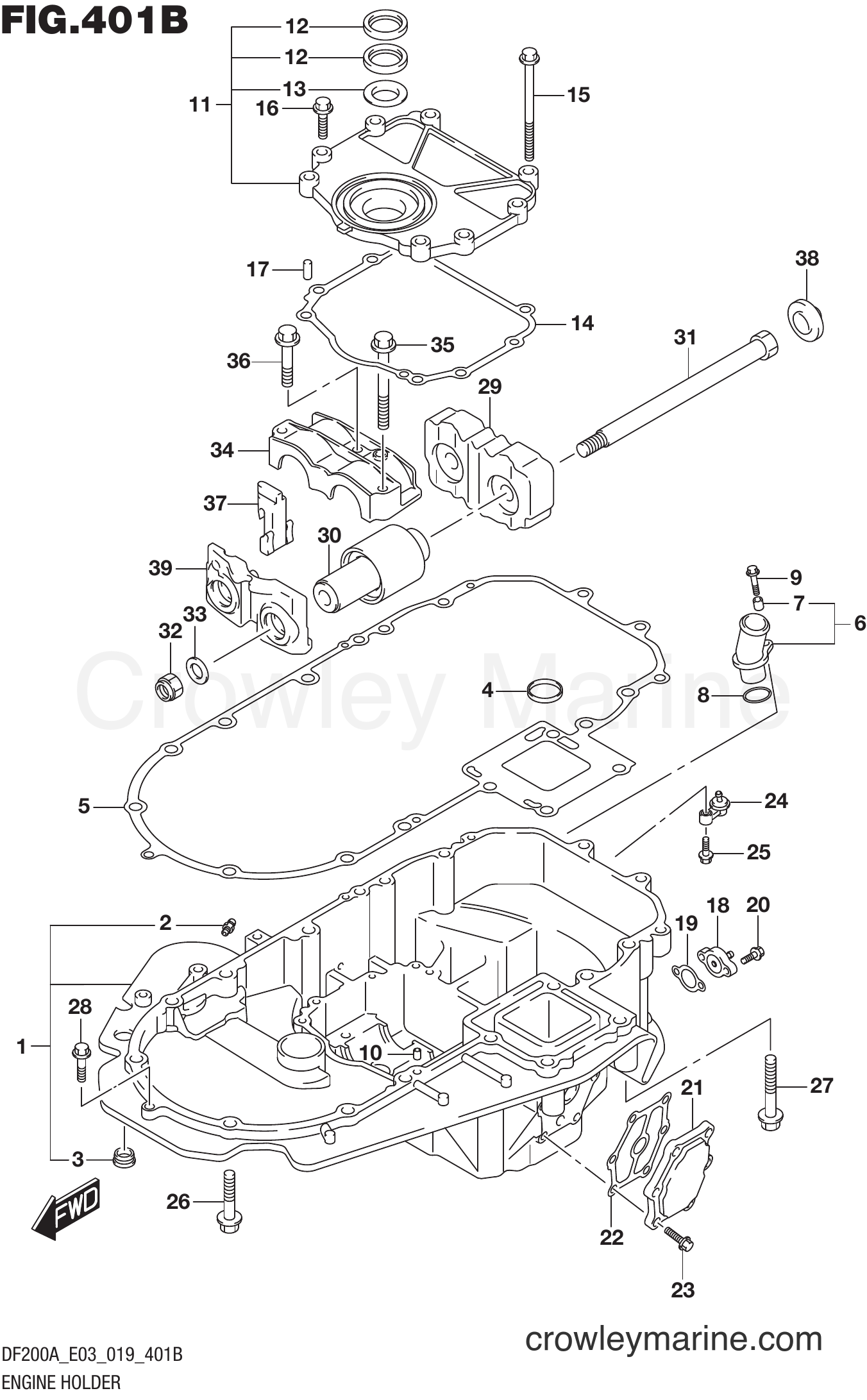 Suzuki Marine DF200AT 910001~ - ENGINE HOLDER (DF200AST)