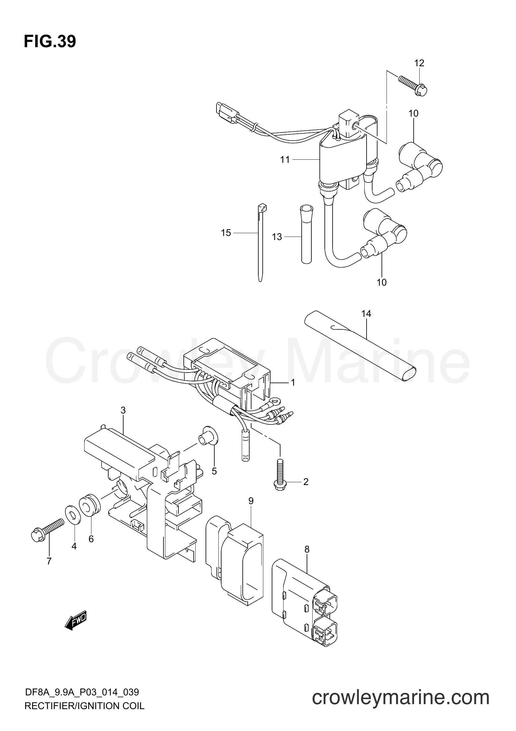Suzuki Marine DF9.9A 410001~ - RECTIFIER/IGNITION COIL (DF9,9A P03)