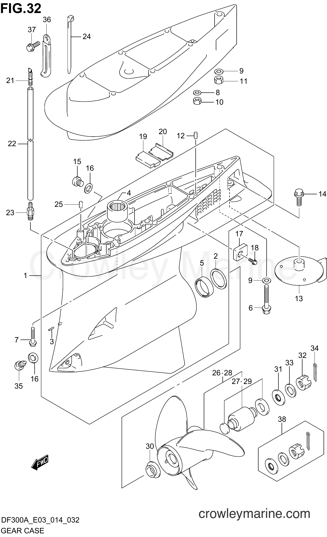 Suzuki Marine DF250AP 410001~ - GEAR CASE