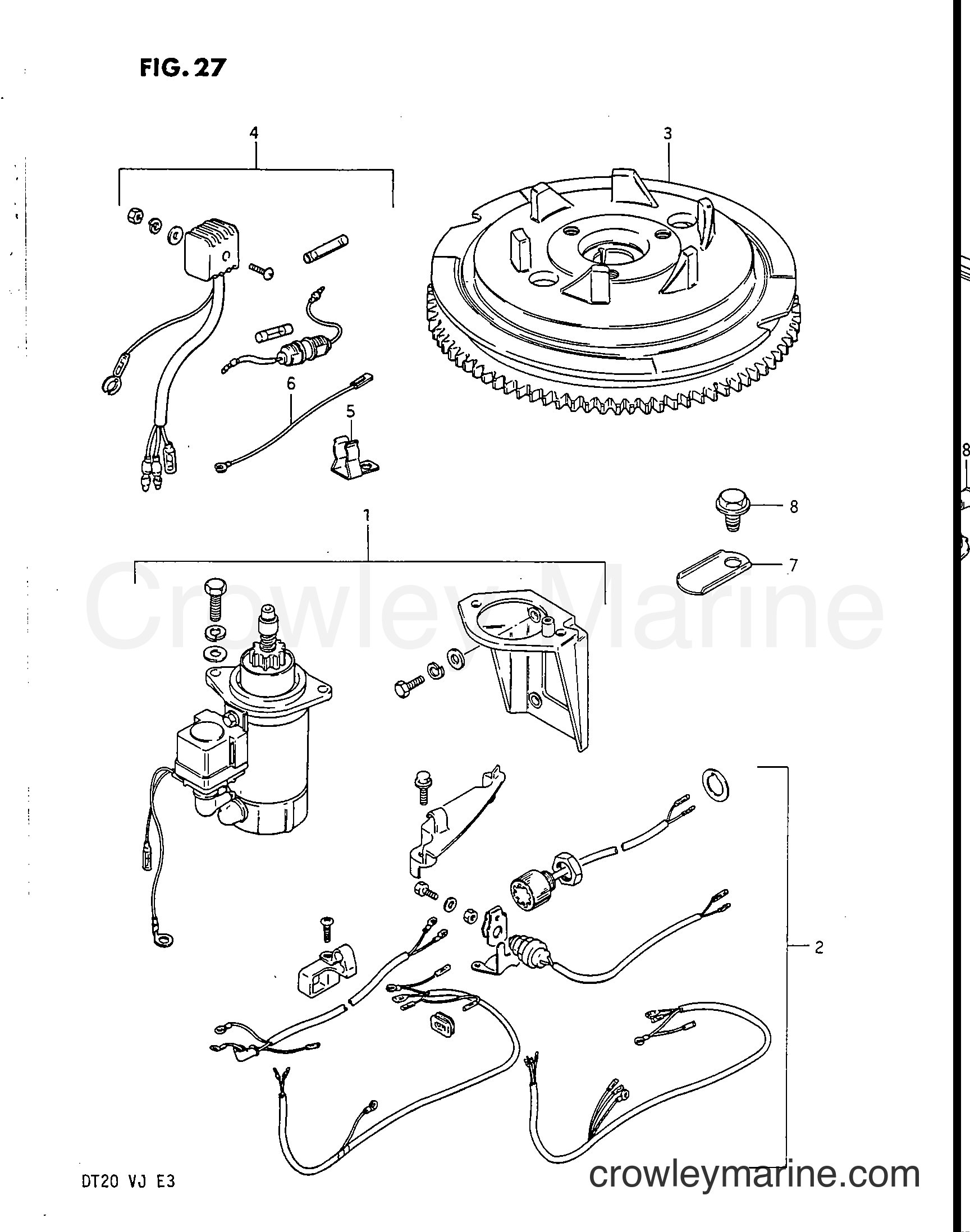 Suzuki Marine DT20 - OPTIONAL : ELECTRICAL (FOR MANUAL STARTER)