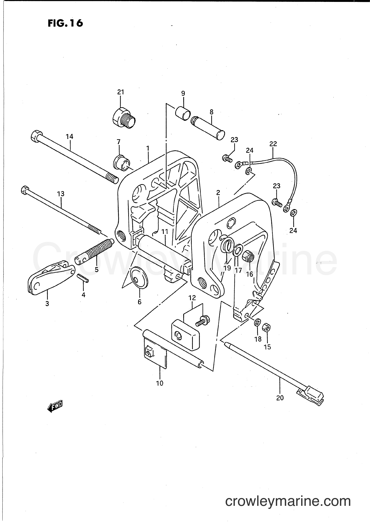 Suzuki Marine DT15C - CLAMP BRACKET