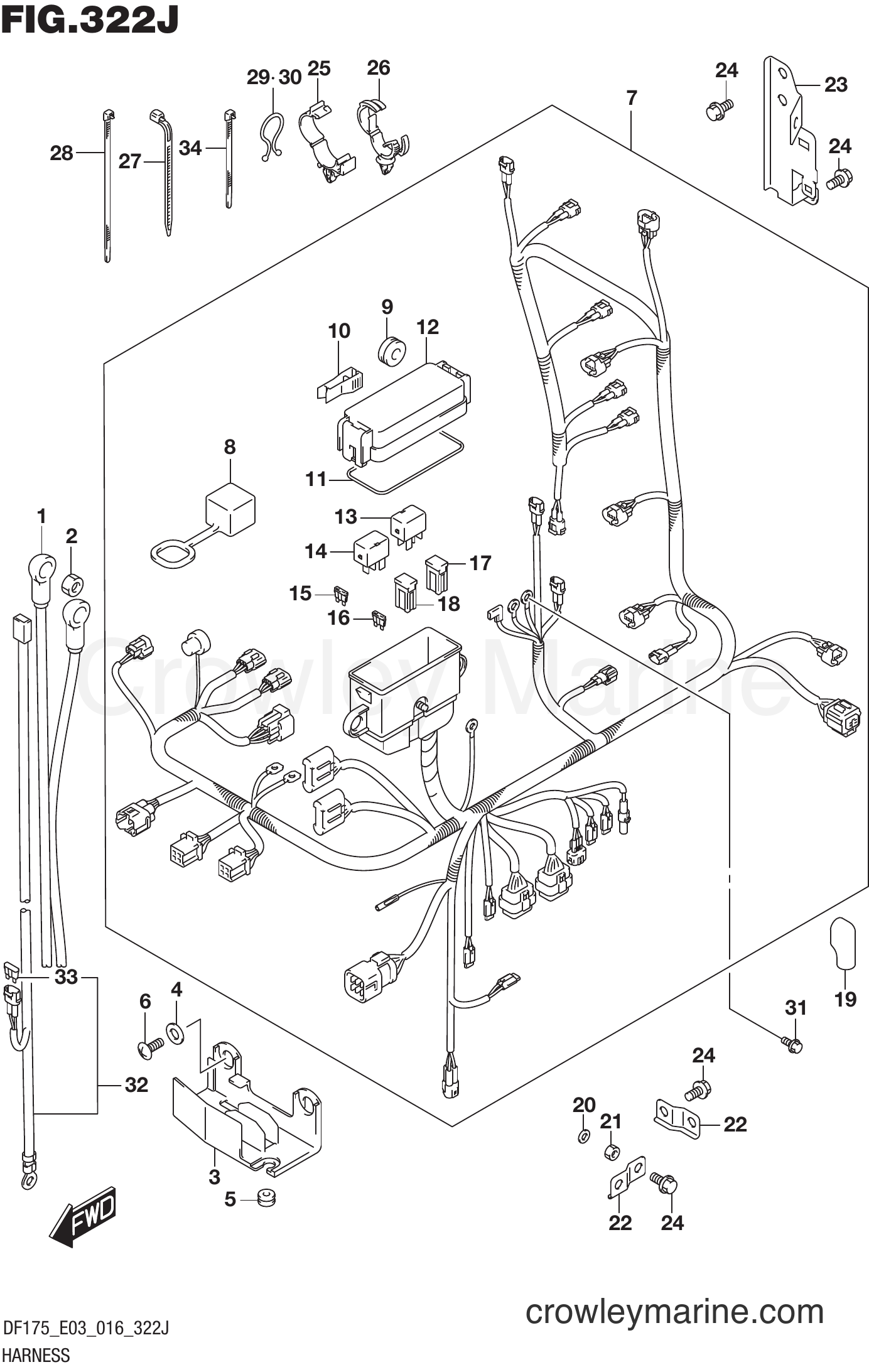Suzuki Marine DF175 610001~ - HARNESS (DF150ST E03)