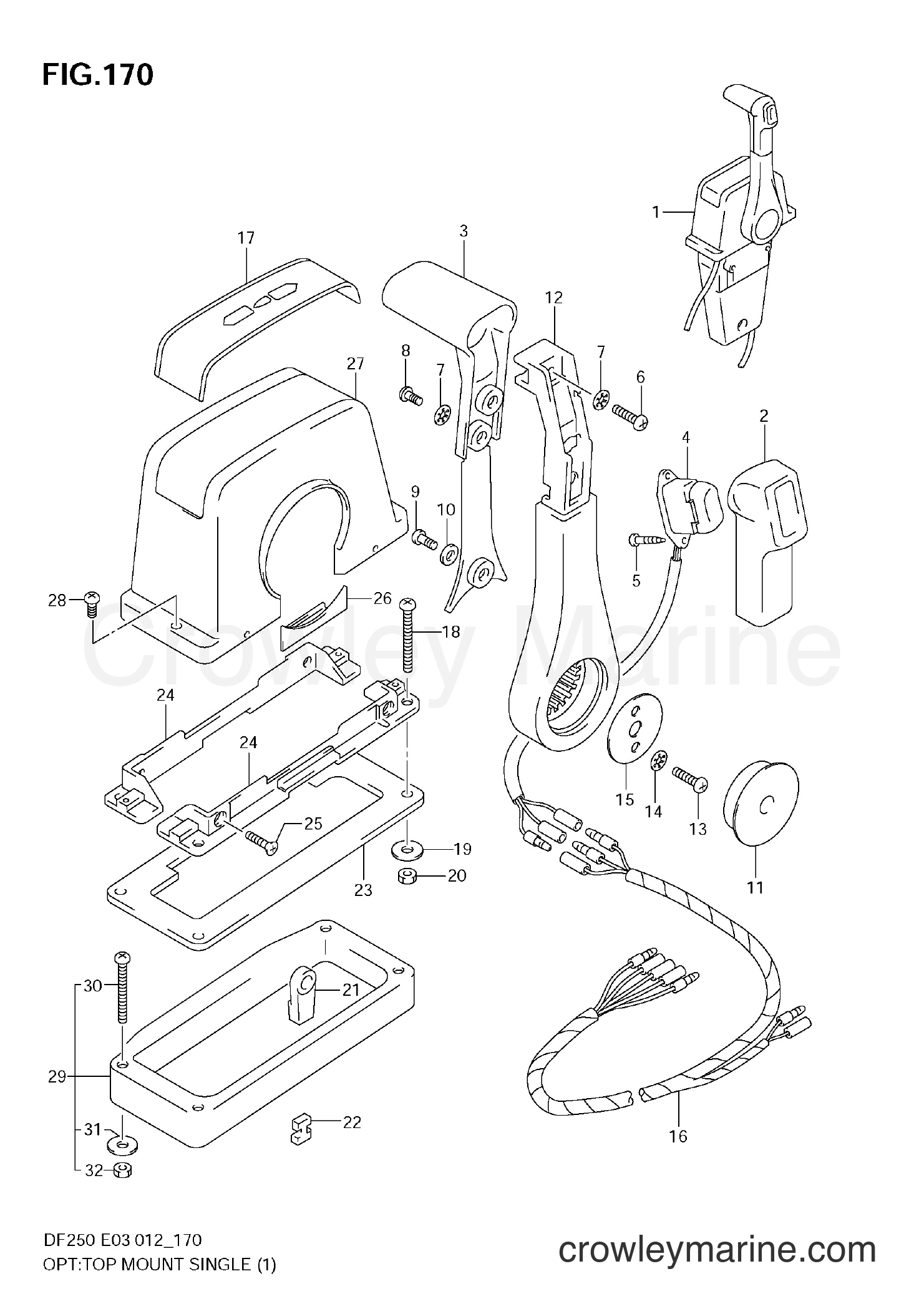 Suzuki Marine DF200 210001~ - OPT:TOP MOUNT SINGLE (1)